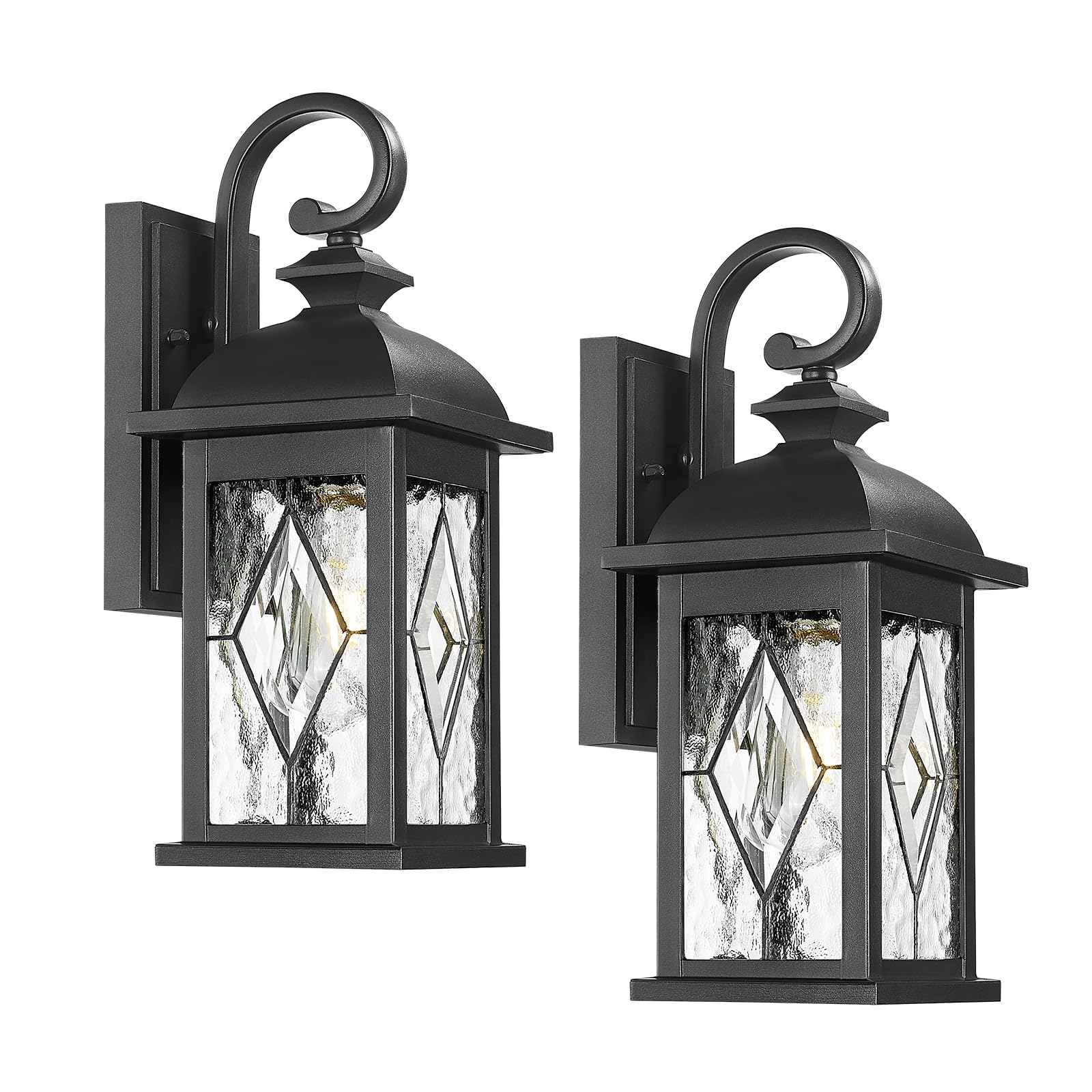 FEMILA 15'' Exterior Wall Sconce, 2-Pack Outdoor Waterproof Wall Lights Fixture, E26 Socket Wall Lantern for Porch, Anti-Rust Ma