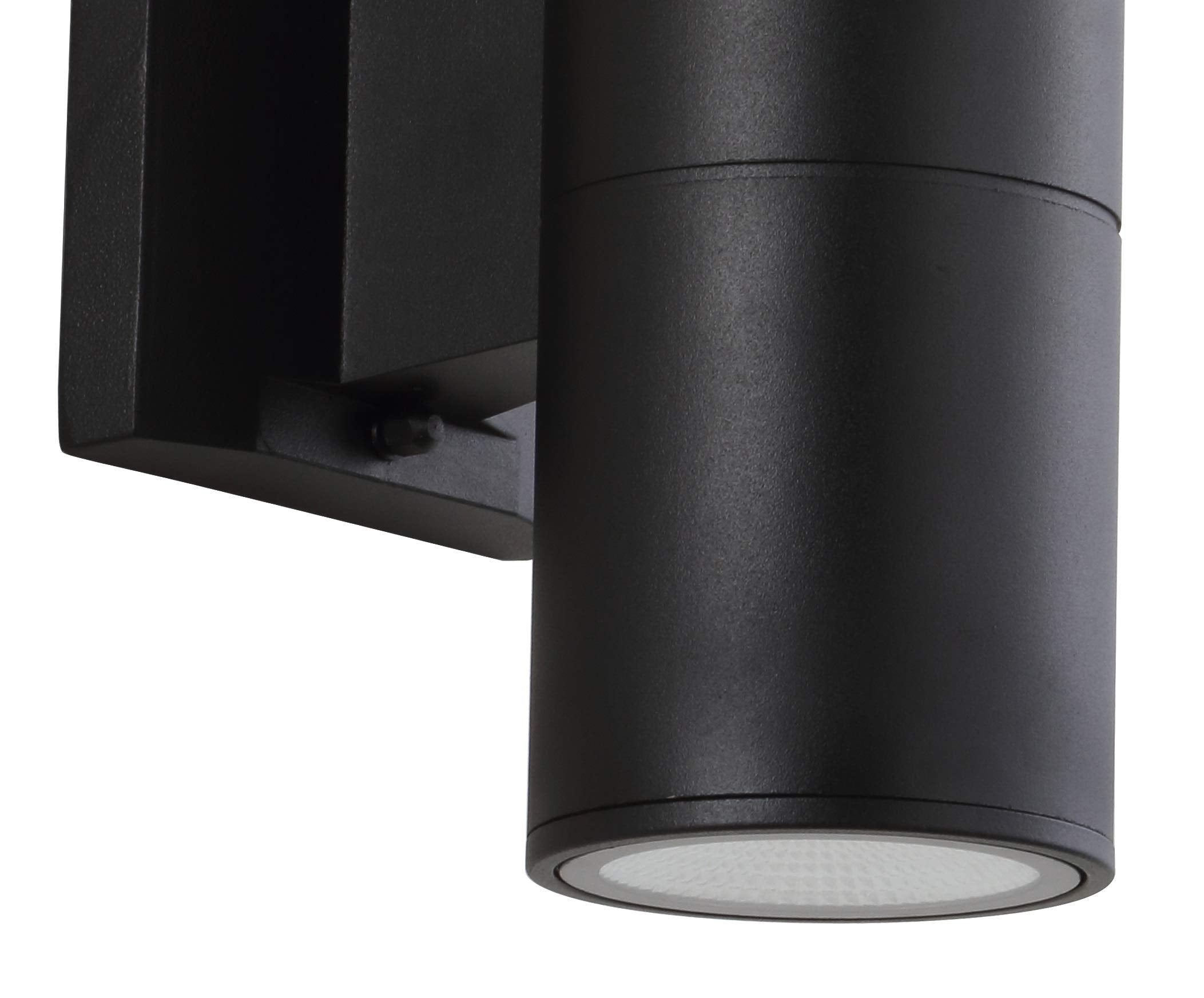 JONATHAN Y Outdoor Metal/Glass LED Sconce Uplight, 6in Contemporary, Black, Model JYL7445A, Bulbs Included