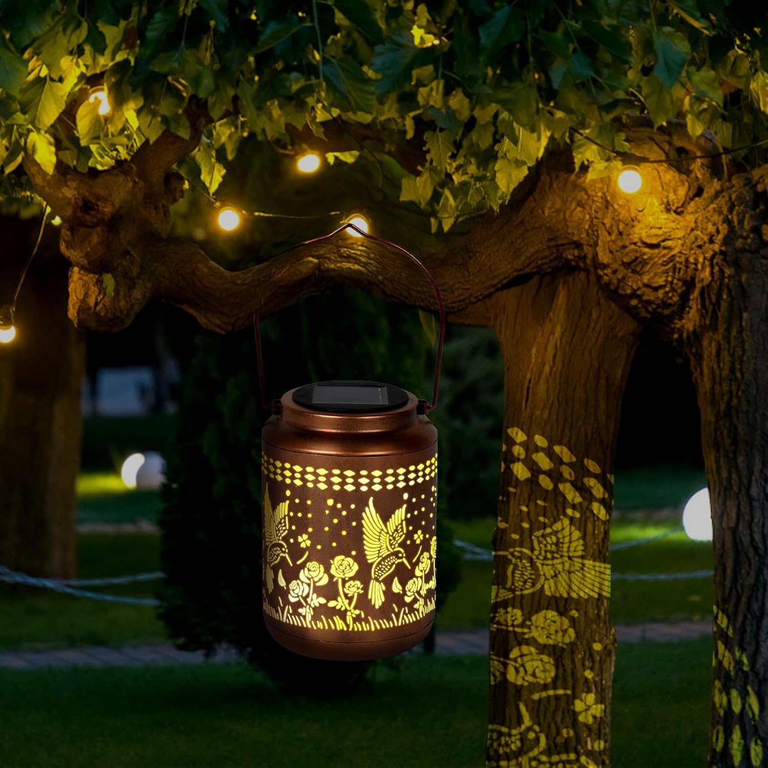 Hummingbird Solar Lantern Outdoor Hummingbird Decor Garden Decor Waterproof Decor Light Hanging Solar Lights Yard Decor  Christmas Gifts  Gifts For Women  Gifts For Mom  Gifts For Grandma