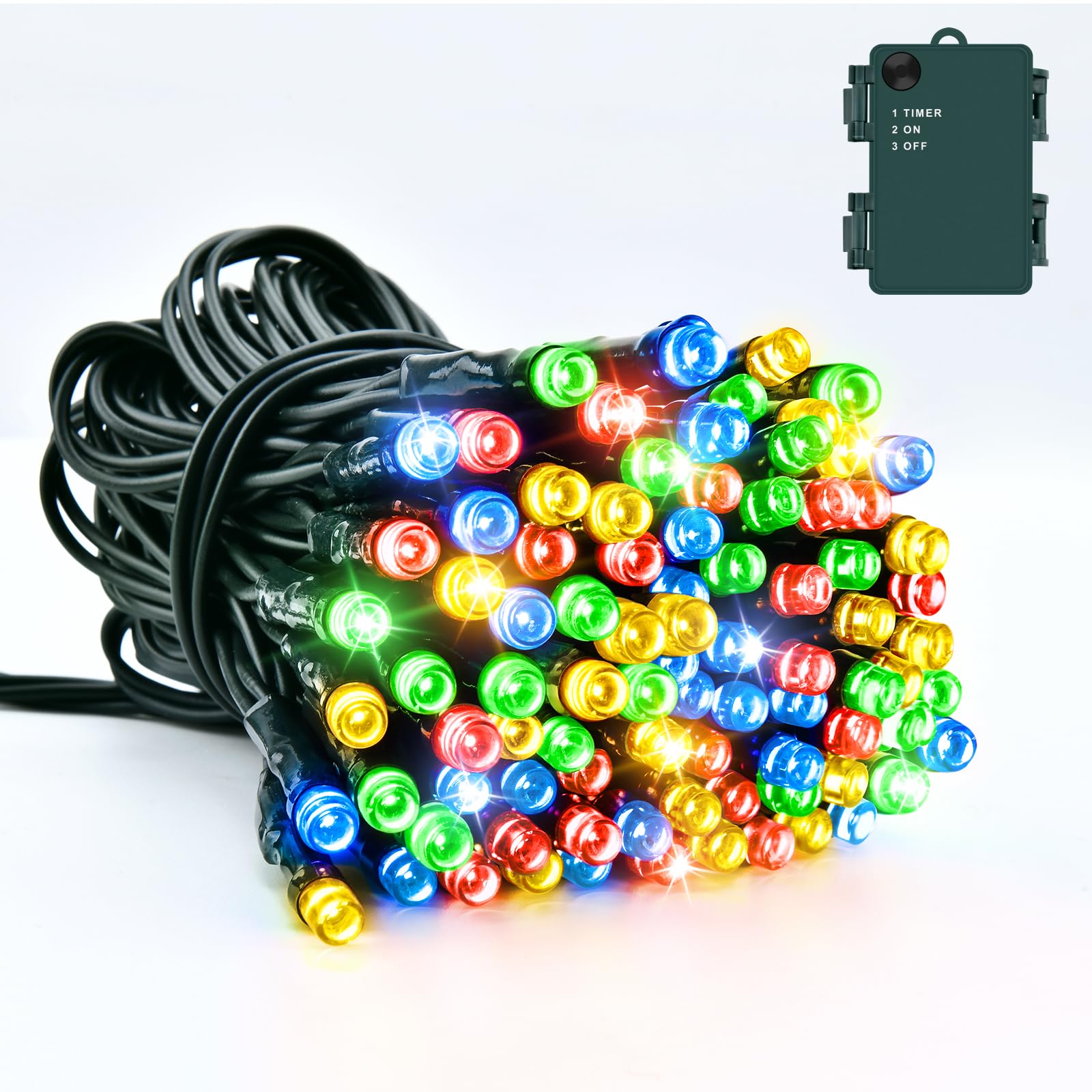 Kelumi Christmas Lights Outdoor With Timer  Battery Operated Christmas Lights 16.4Ft 50Led Christmas Decorations For Small Mini Christmas Tree Multicolor