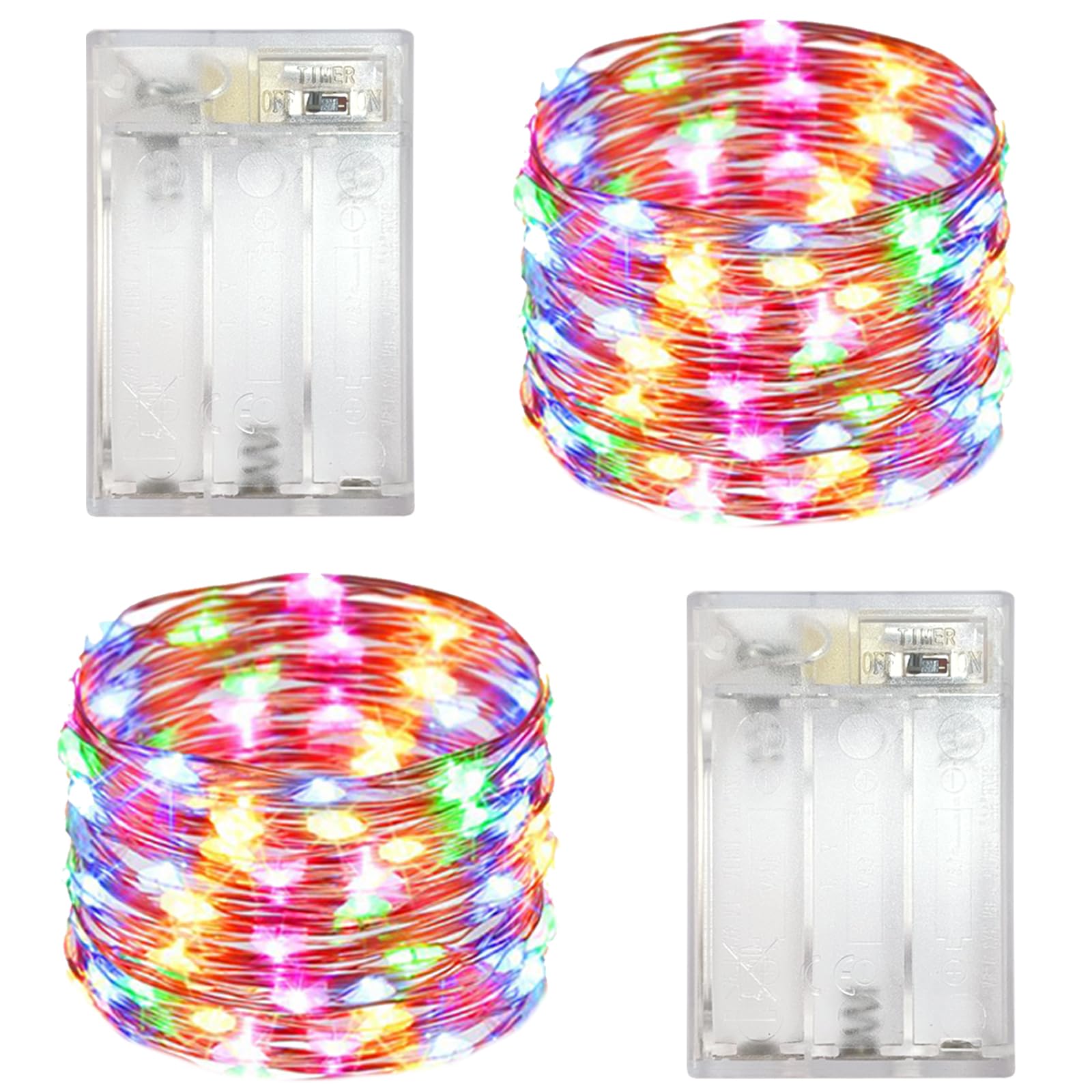 Yalilong Mini Fairy Lights, 30 LEDs, 10 Feet, Multicolor, Timer Function, Battery Operated, Model HX3010
