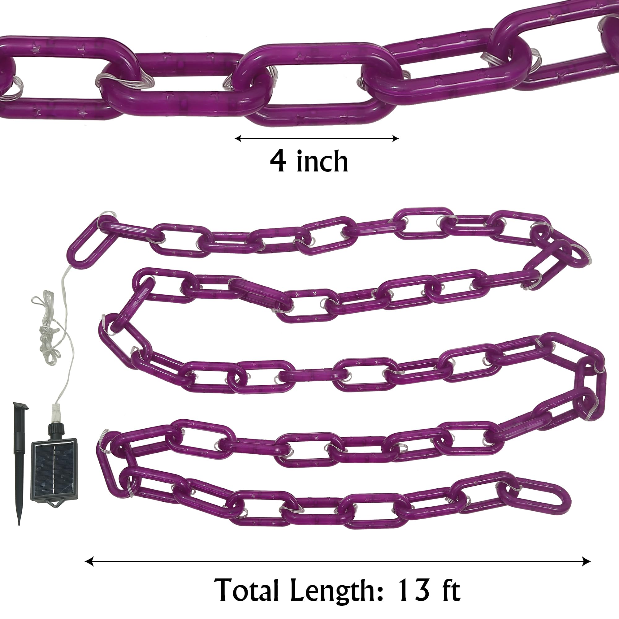 NWLIGHT Halloween Decoration Solar Light String, 200 LED, 13FT, IP44 Waterproof, Purple, 8 Lighting Modes