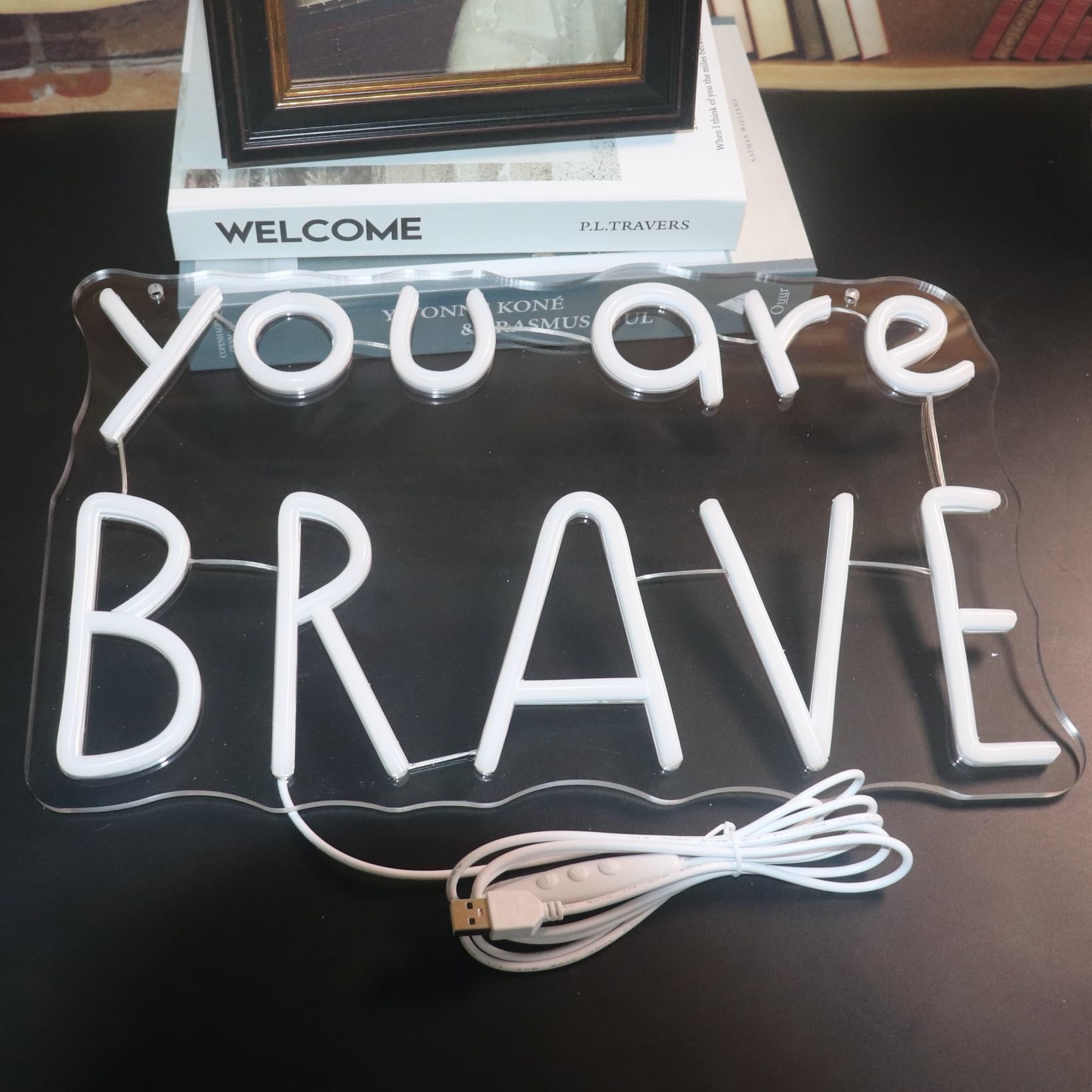 You Are Brave Neon Sign  Decorative Neon Lights For KidS Room Play Room Wall Decor Neon Light Sign  Christmas Birthday KidS Gift Thanksgiving Gift(Warm White)