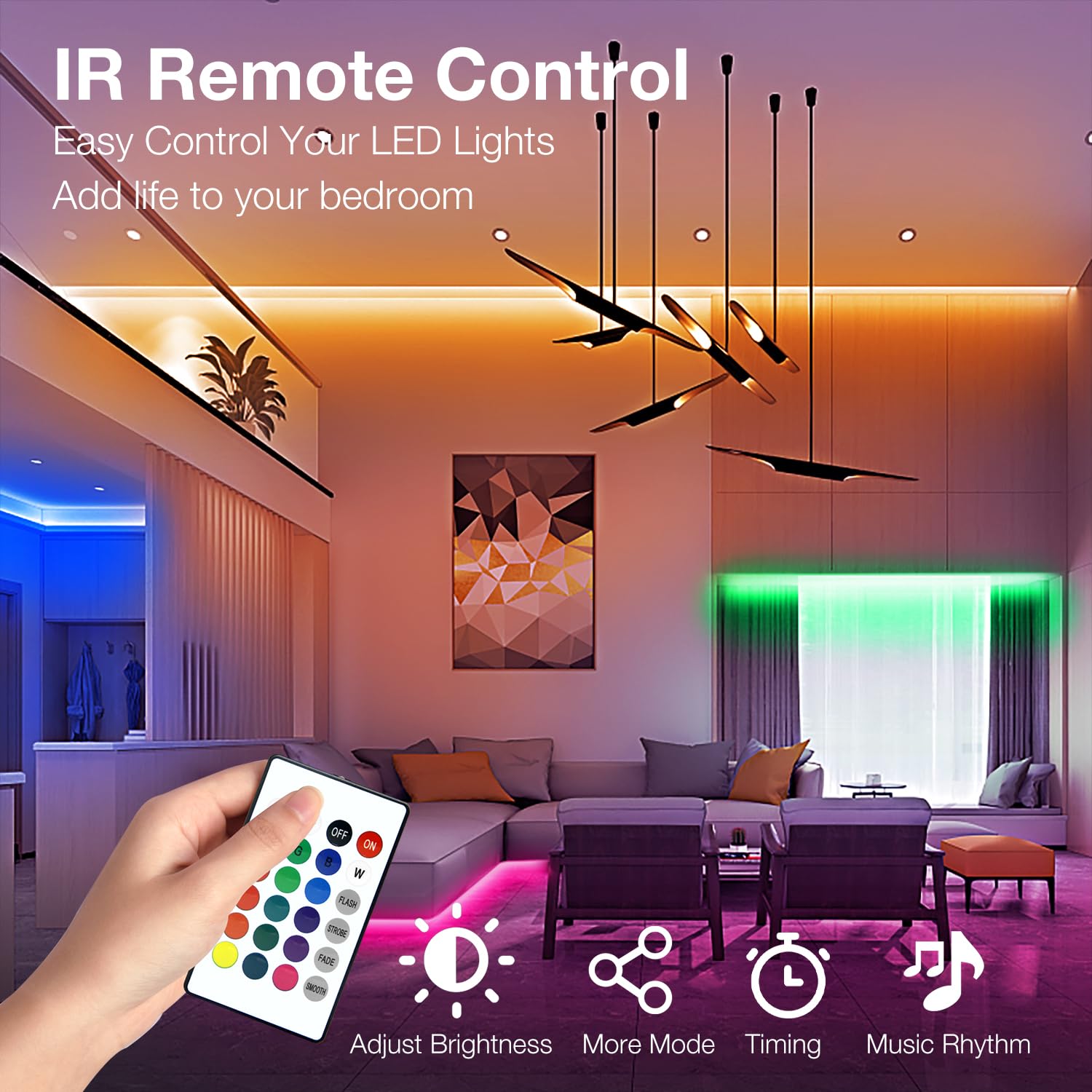 Daybetter Led Strip Lights 400Ft, Rgb Smart Lights With App Control, Multicolor, Music Sync - Perfect For Home Decor, Parties, Festivals