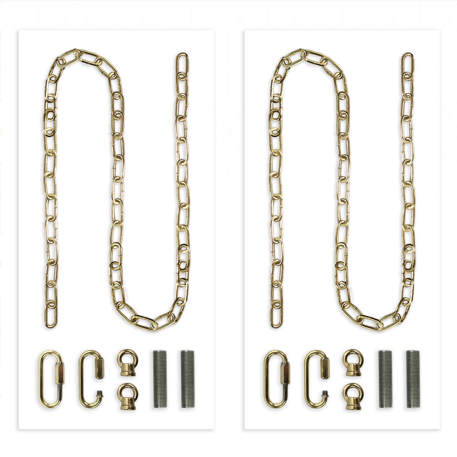 Royal Designs, Inc. LC-2001-PB-6-2 Heavy Duty Lighting Fixture Chain, Polished Brass-2 Pack