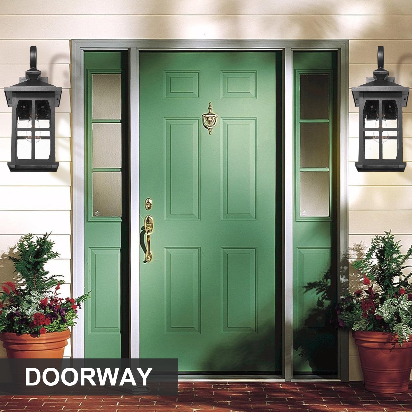 Darkaway Large Outdoor Light Fixtures Wall Mount  21Inch Outdoor Wall Lights Exterior Lighting Fixtures Waterproof Black Outside Wall Sconce With Seeded Glass For House Porch Hallway Garage Front Door