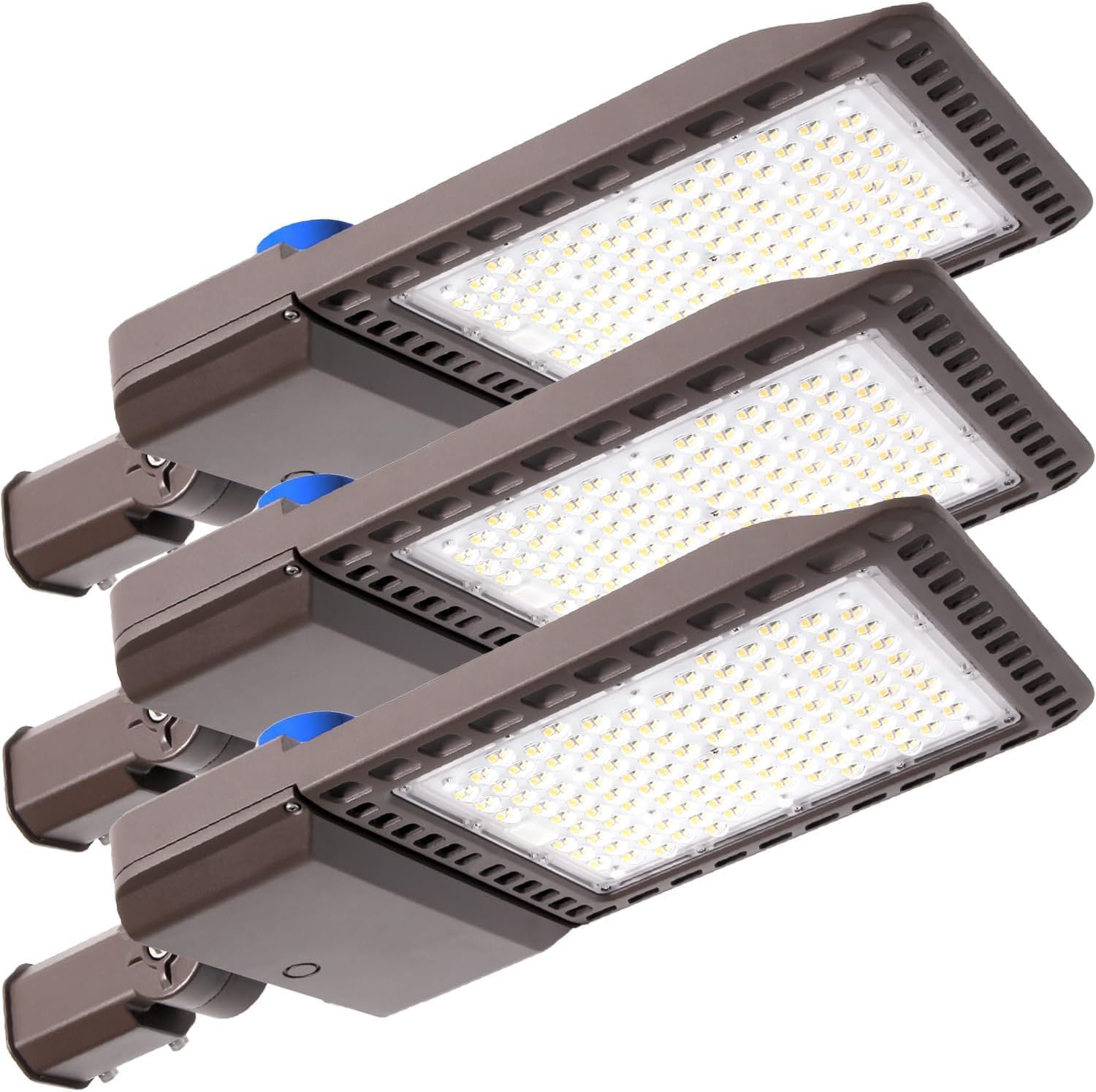 Biritalo 300W Led Parking Lot Light - 45000Lm Dusk To Dawn Floodlights, 5500K, Ip65 Waterproof, 3 Pack, Aluminum, Model 150