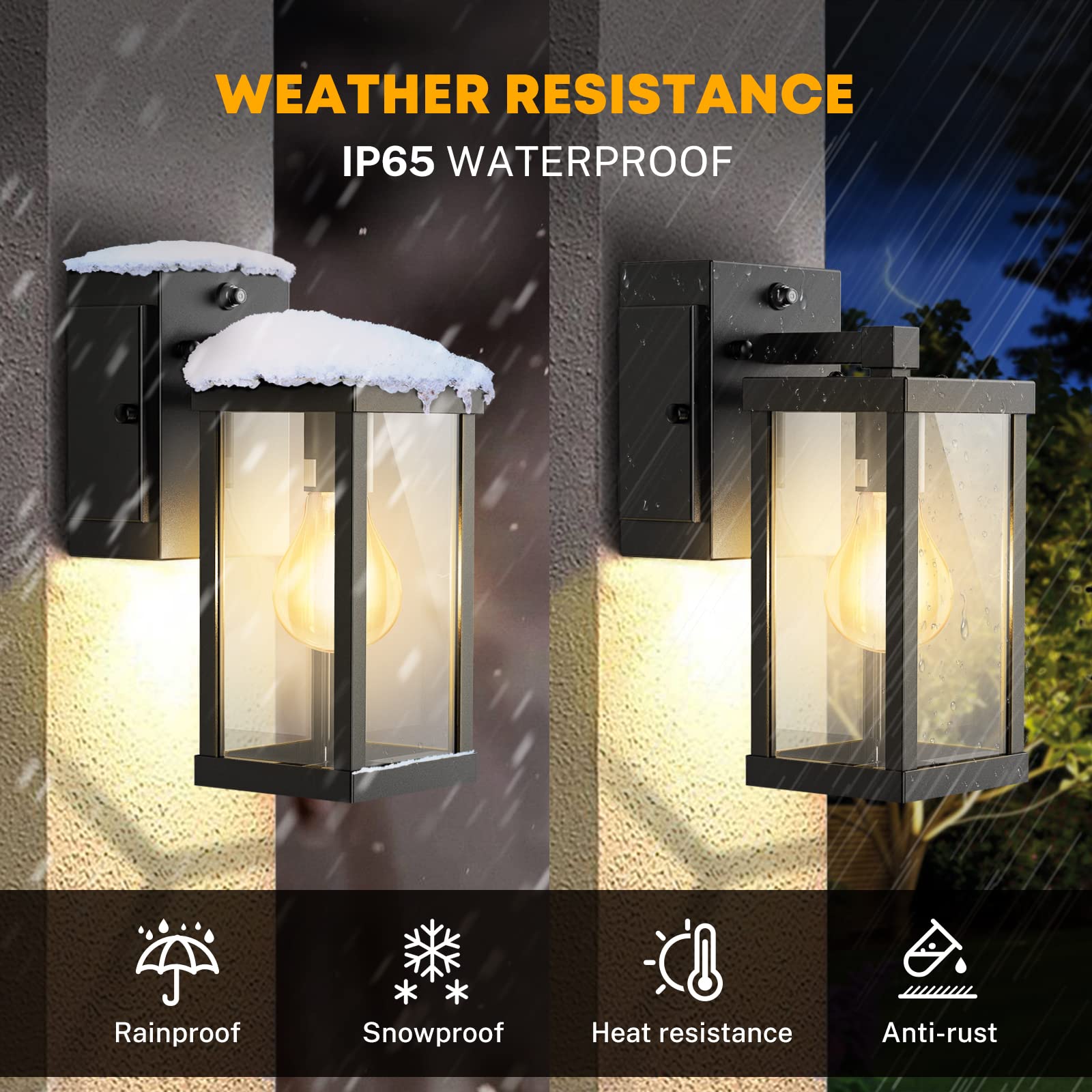Nooknova Porch Light With Outlet, Dusk To Dawn Outdoor Light With Gfci Outlet Porch Light Wall Sconce Waterproof Exterior Light Fixtures Outside Light For House Patio Garage Hallway