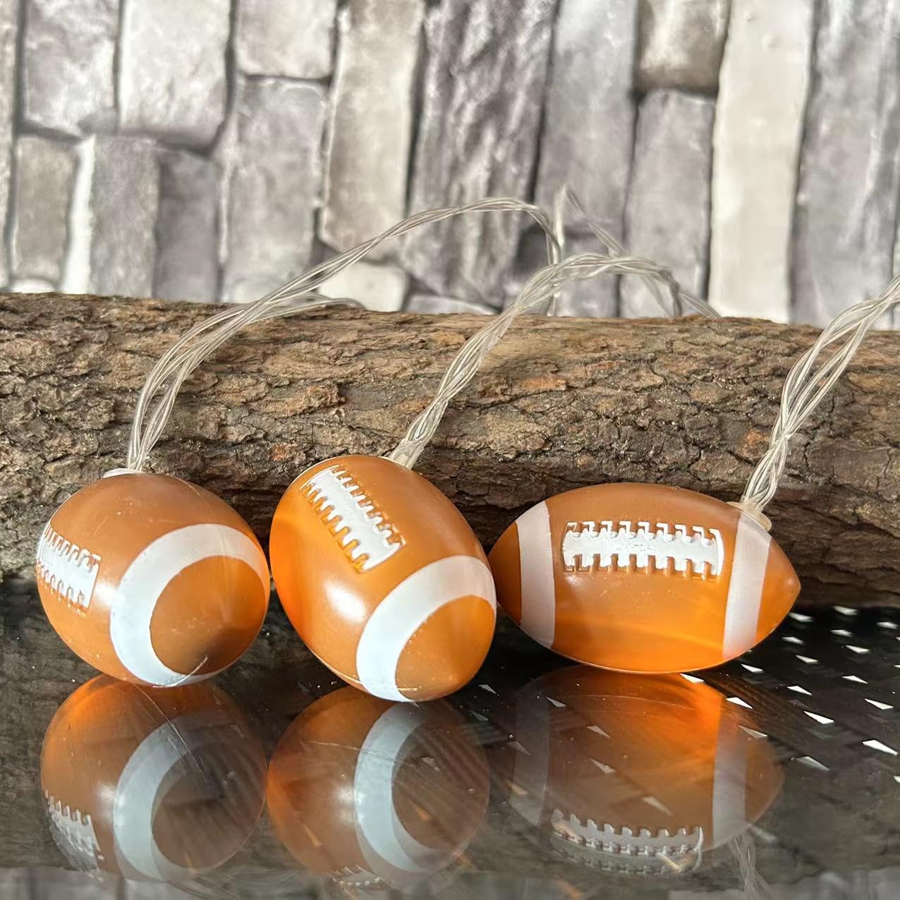 YEAMAR 20 LED Football String Lights, 14Ft Battery Powered Decor for Boys' Room, Plastic, Sport Theme Birthday Party Gift