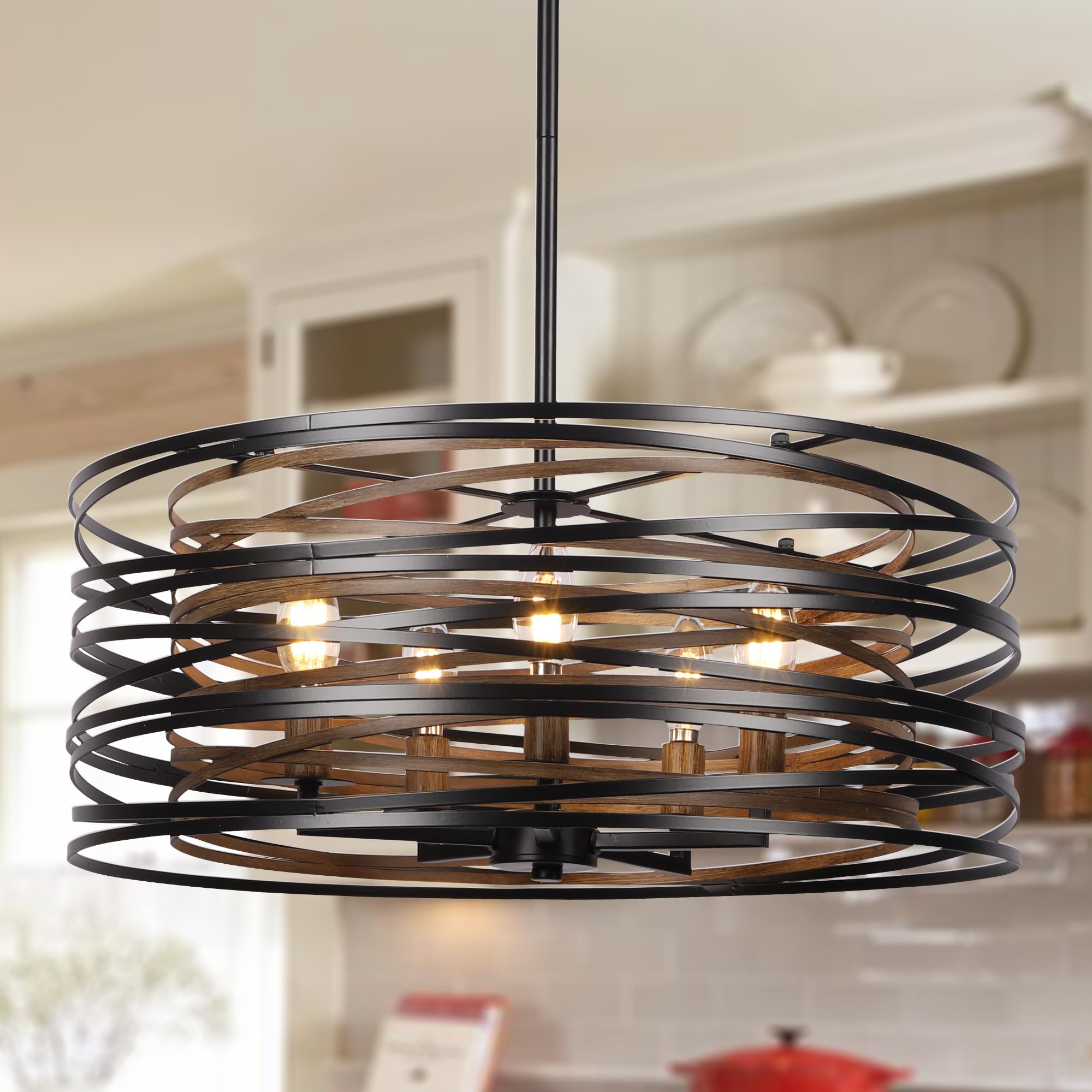 Sigaitwei 5-Light Drum Chandeliers For Dining Room