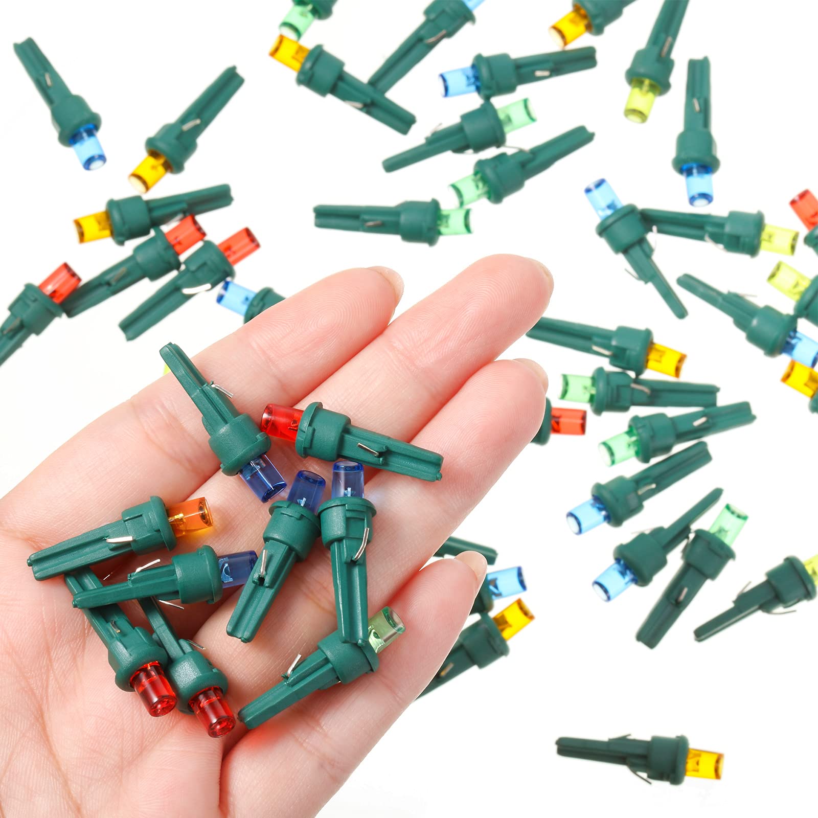 Honoson 48 Count 5 Mm Led Christmas Replacement Bulbs Bulk Wide Angle Christmas Light Xmas Tree String Replacement Festival Ligh