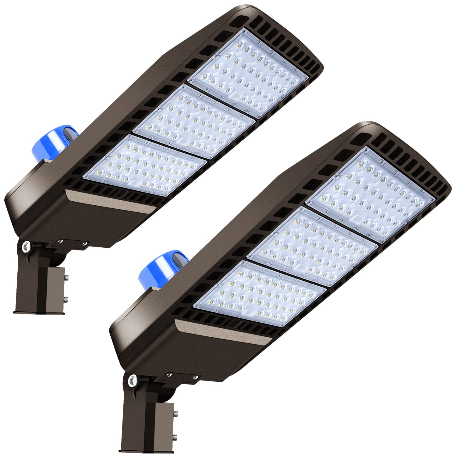 Juyace 300W LED Parking Lot Light Slip Fitter Mount Dusk to Dawn Outdoor Lighting Exterior Flood Commercial Outside IP65 Waterpr