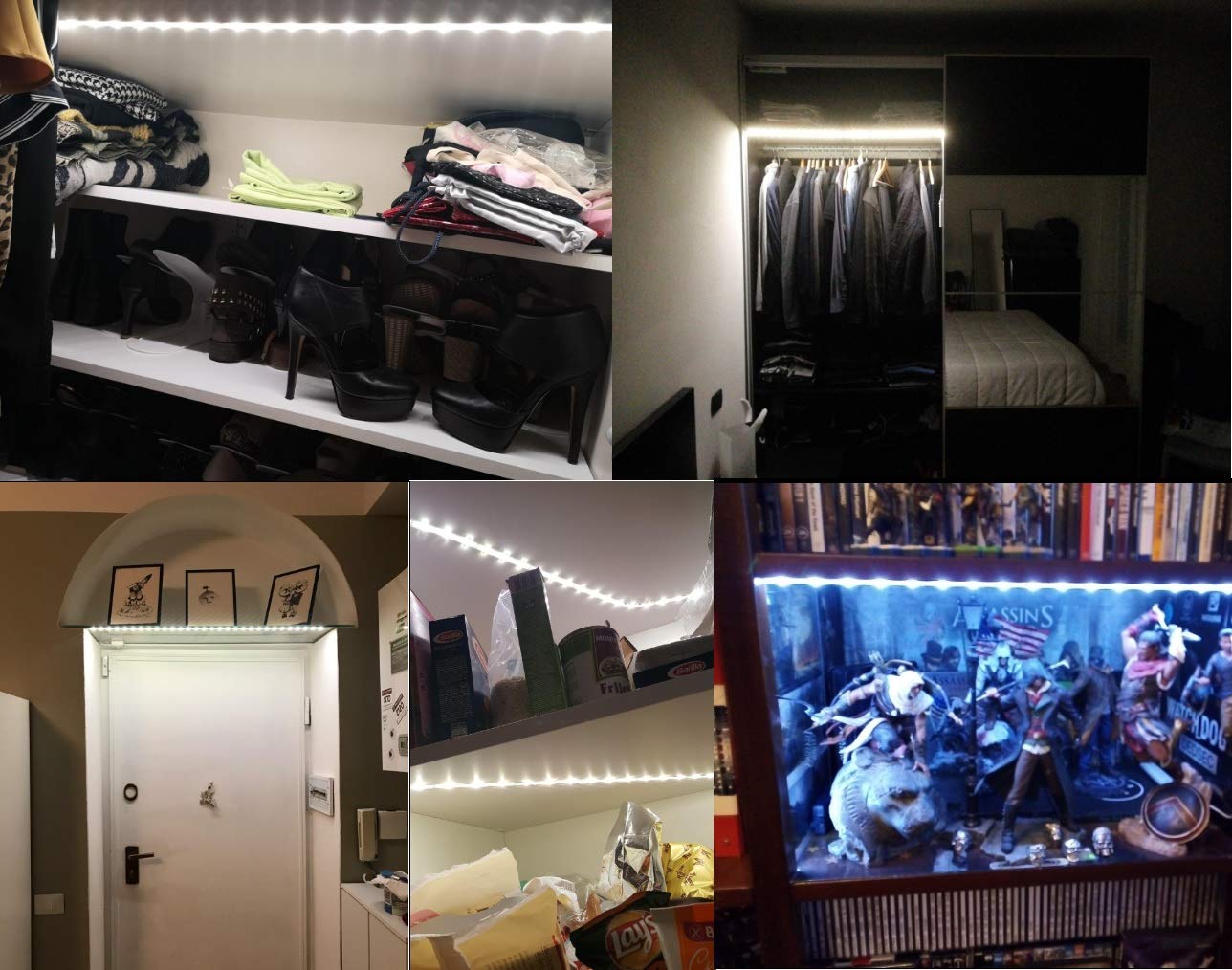 Kucam Led Motion Sensor Wardrobe Light, 1M Battery, White, Model Kcms-V01, Pir Auto On/Off For Closet, Kitchen, Bathroom