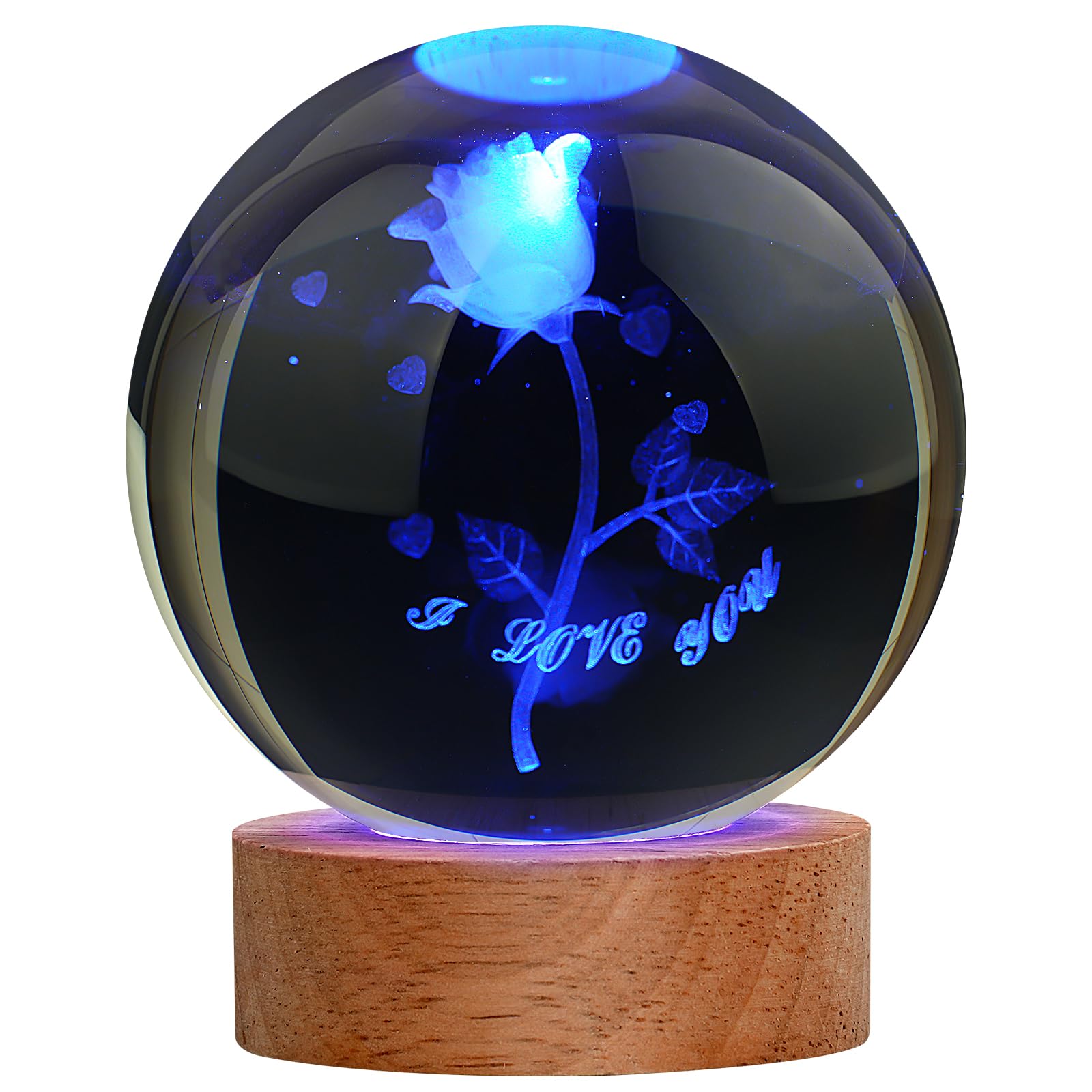 JANARARY Rose Lamp Cute Gifts for Women, Large 3D Rose Night Light, Crystal Light up Rose Lamp 16 Color Changing with Remote Con