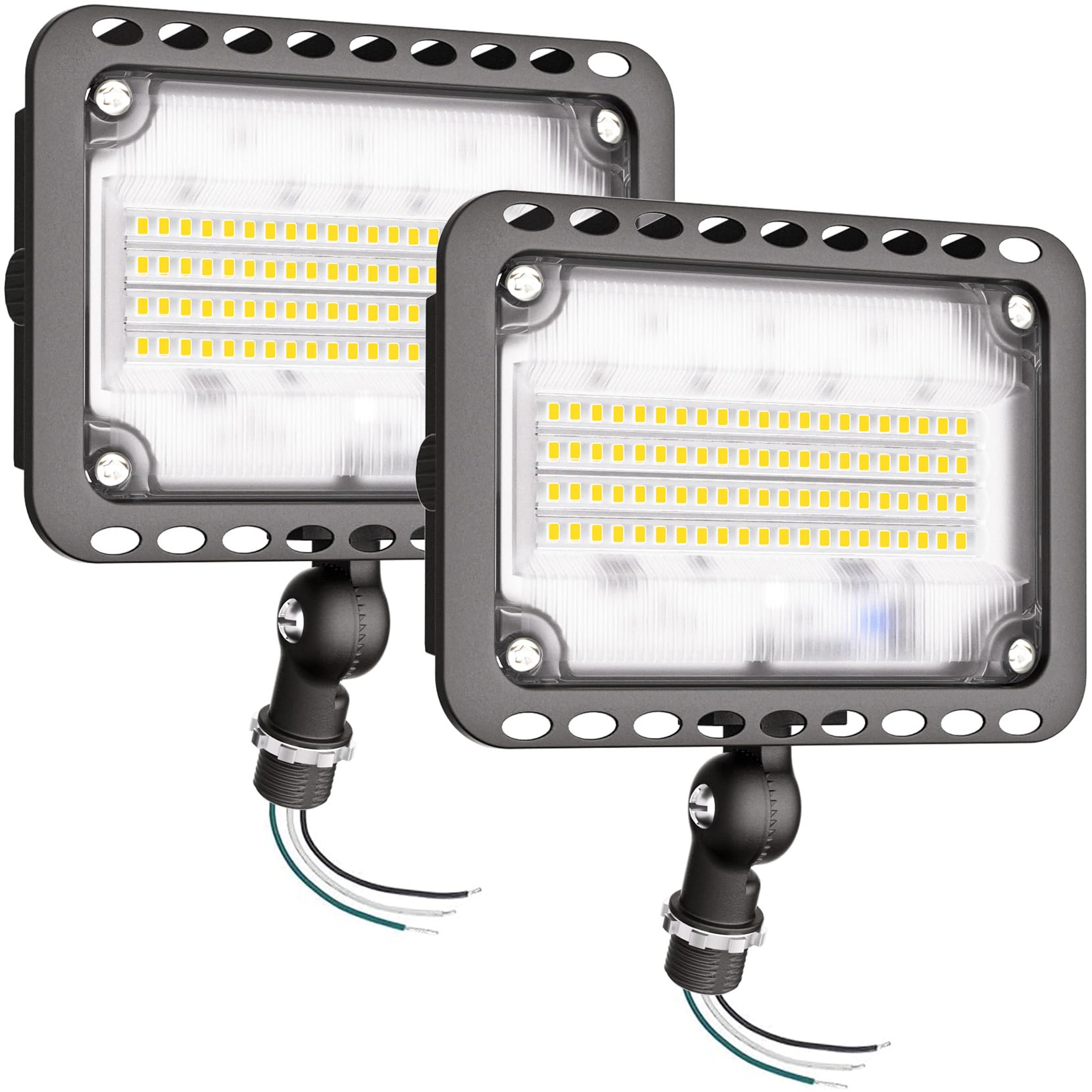 CINOTON 65W LED Flood Lights Outdoor, IP65 Waterproof Exterior Security Wall Lights with 180Knuckle, 9100LM 120V Outside Aluminu