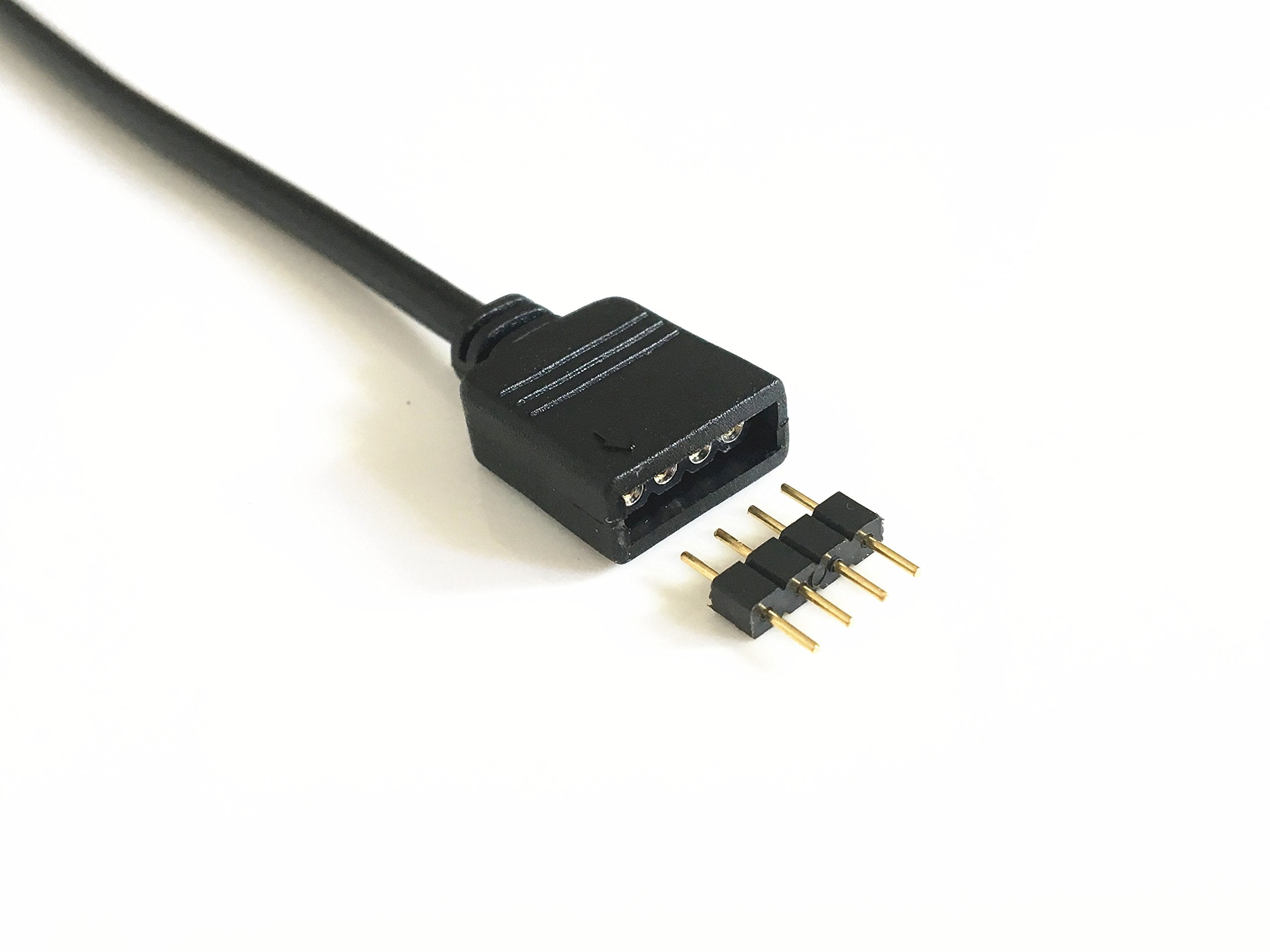 HUALAND 10pcs LED Strip Connector Extension Cable 4 Pin 0.3M Black for SMD 5050 3528 2835 RGB Light Strip