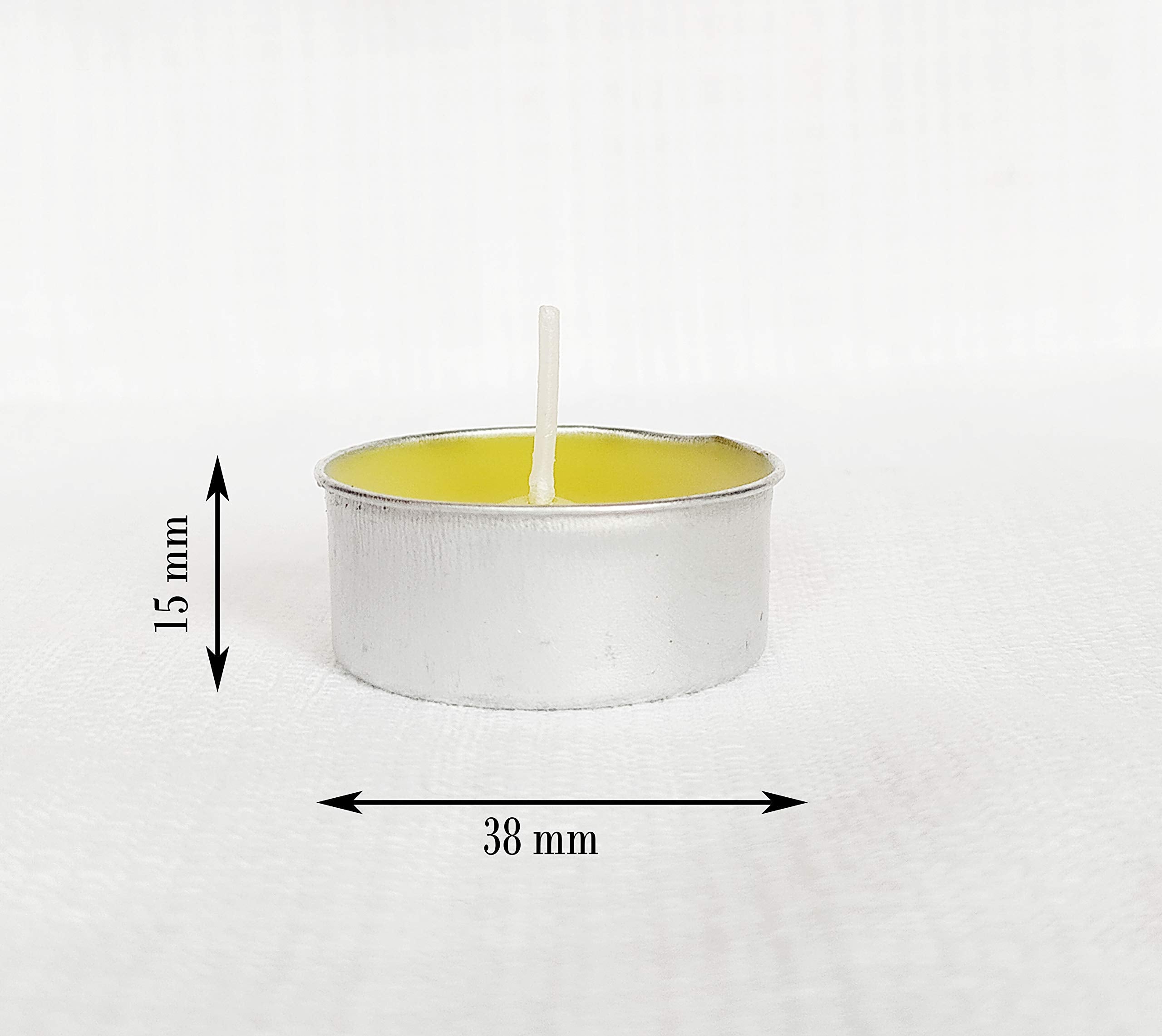 Pure Indian Candle Handmade Sandalwood Amber Scented Yellow Tea Light Candle PICTC25005 (Pack of 25 Pcs.)