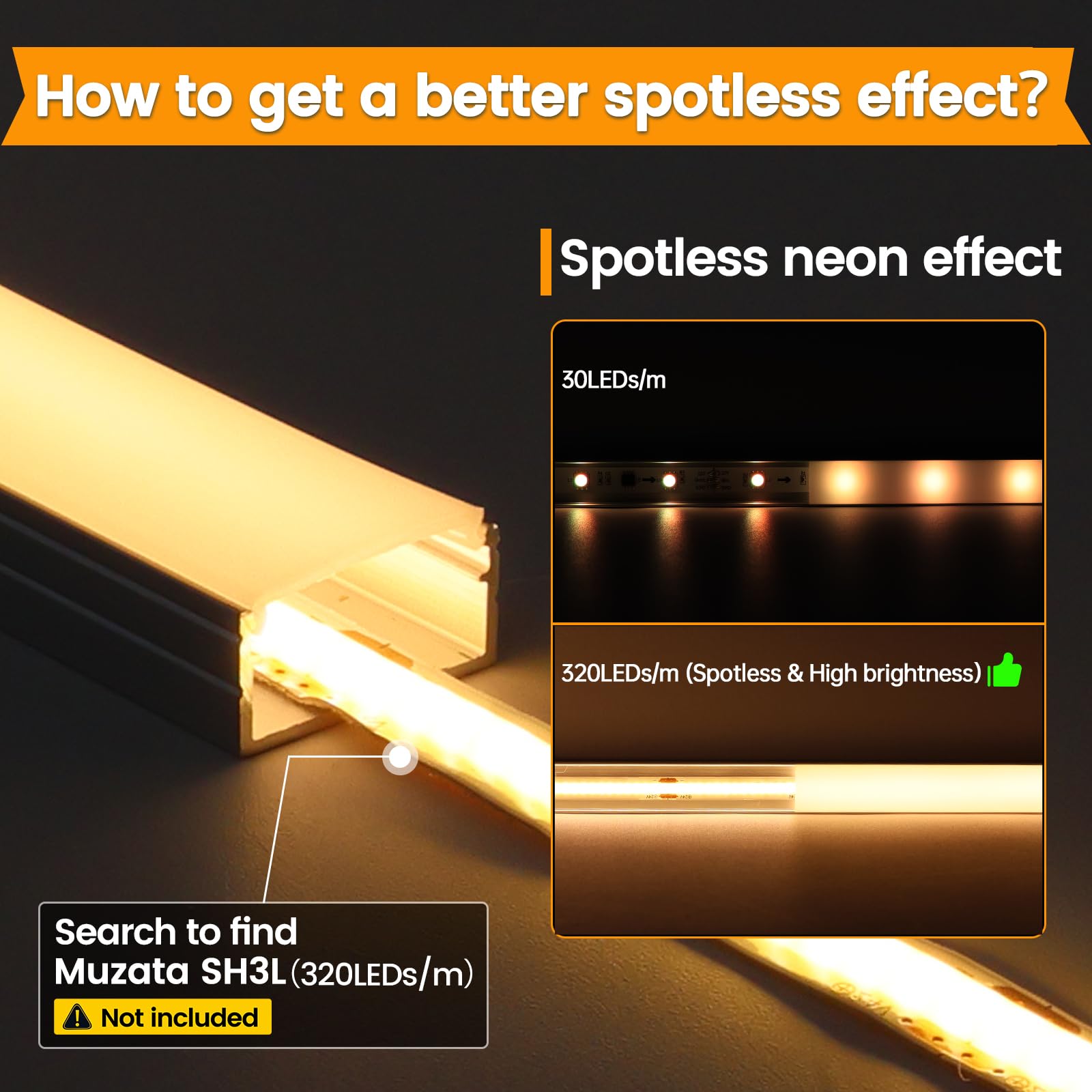 Muzata 10Pack 6.6Ft/2M Wider Led Channel Silver Aluminum Led Strips Diffuser Channel With Milky White Cover U102 Ww 2M