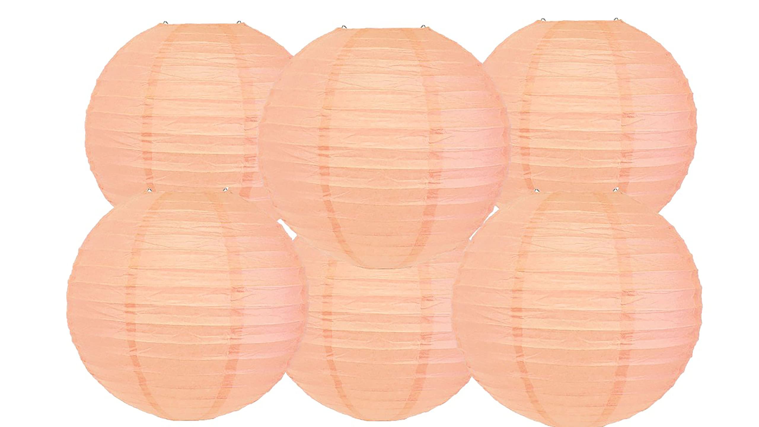 Matissa 12(30CM) Pack of 6 Paper Lantern Wedding Party Decoration Craft Lamp Shade (Peach)