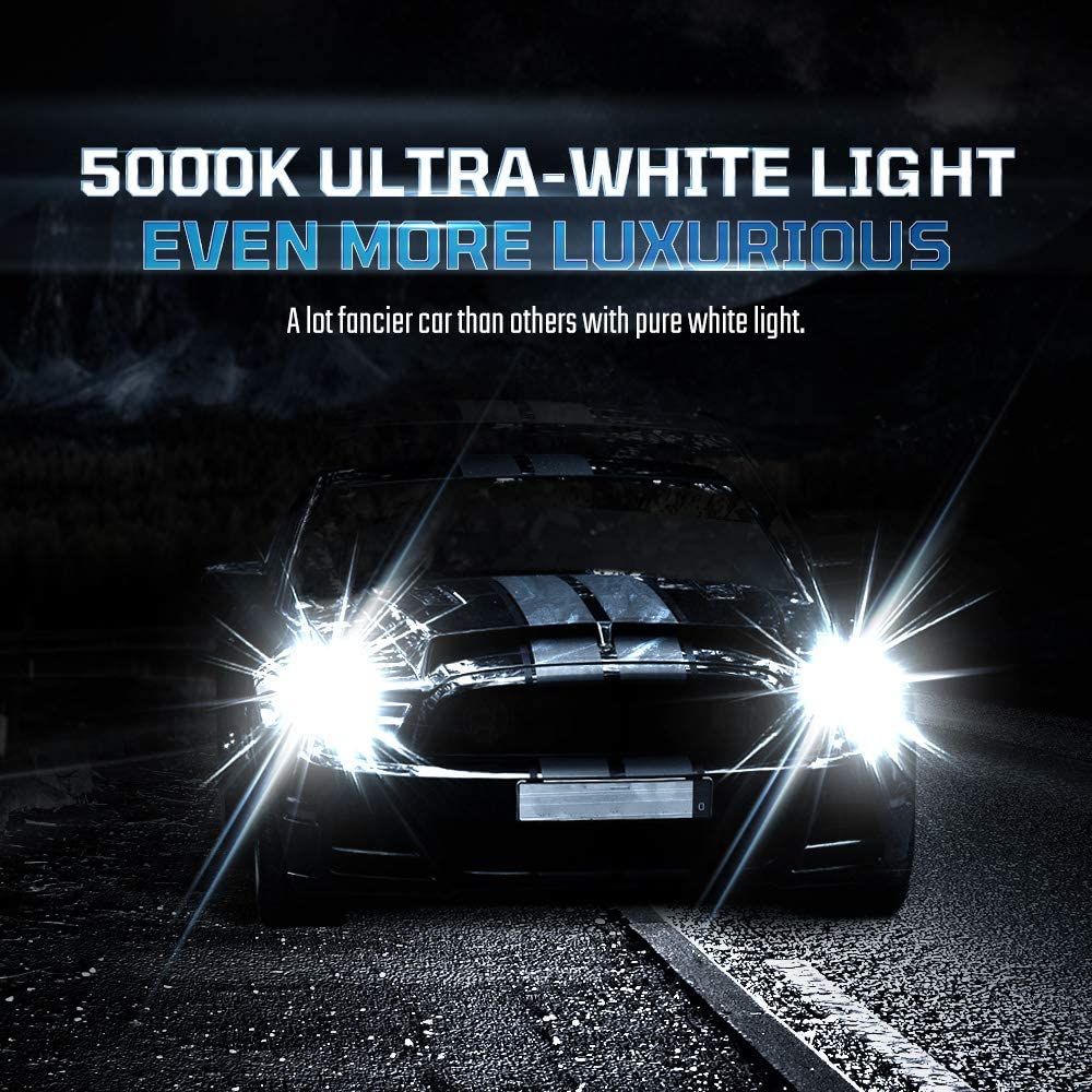 BIOLIGHT KM H7 Super White Plus 6000K Brighter Light Replacement Headlight Bulb, 2 pack