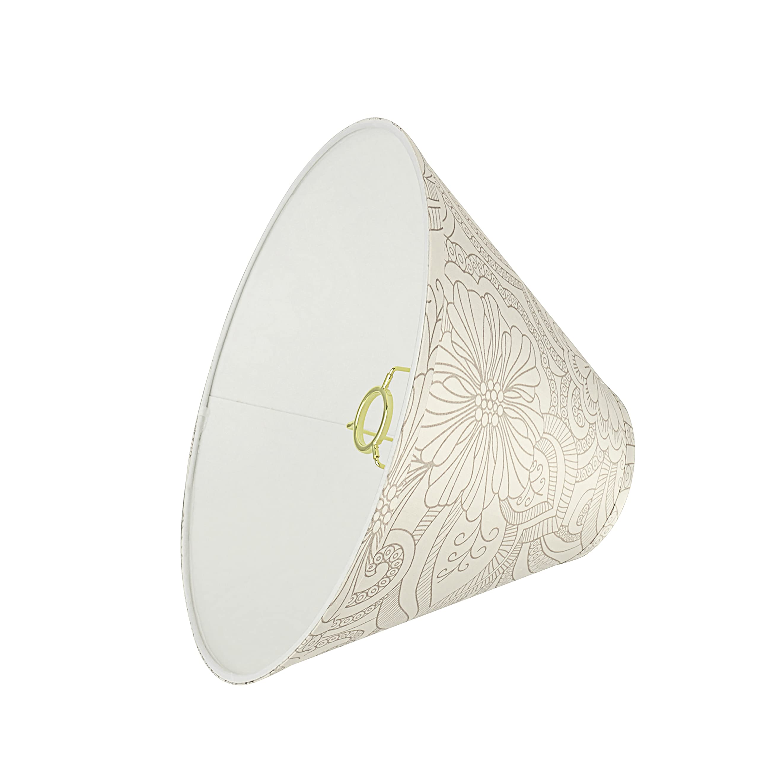 Aspen Creative 58941, Empire Uno Lamp Shade, White & Grey, 5&quot; Top X 13&quot; Bottom X 9.5&quot; Slant Height, Slip Uno 33Mm