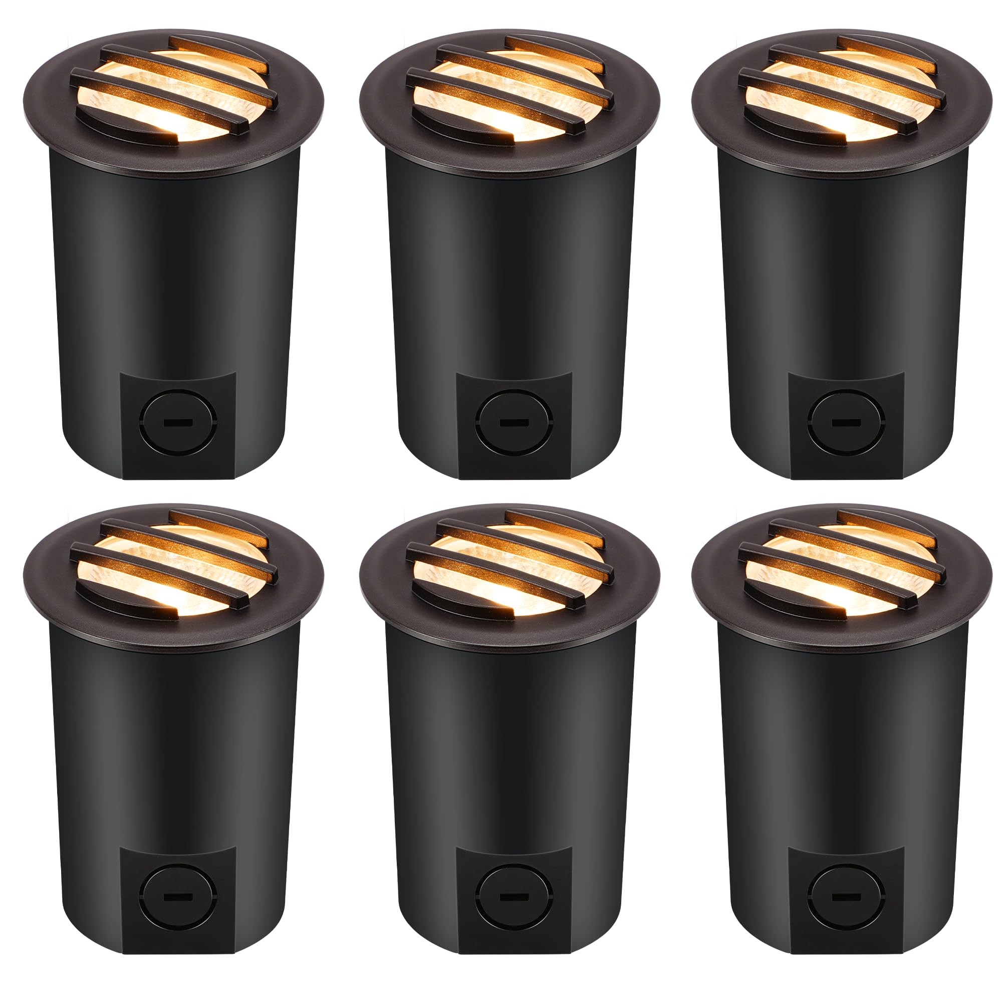 CLOUDY BAY 9W Low Voltage LED Landscape Lights, 12V-24V Waterproof, Grated Top, Oil-Rubbed Bronze, In Ground for Pathway & Deck