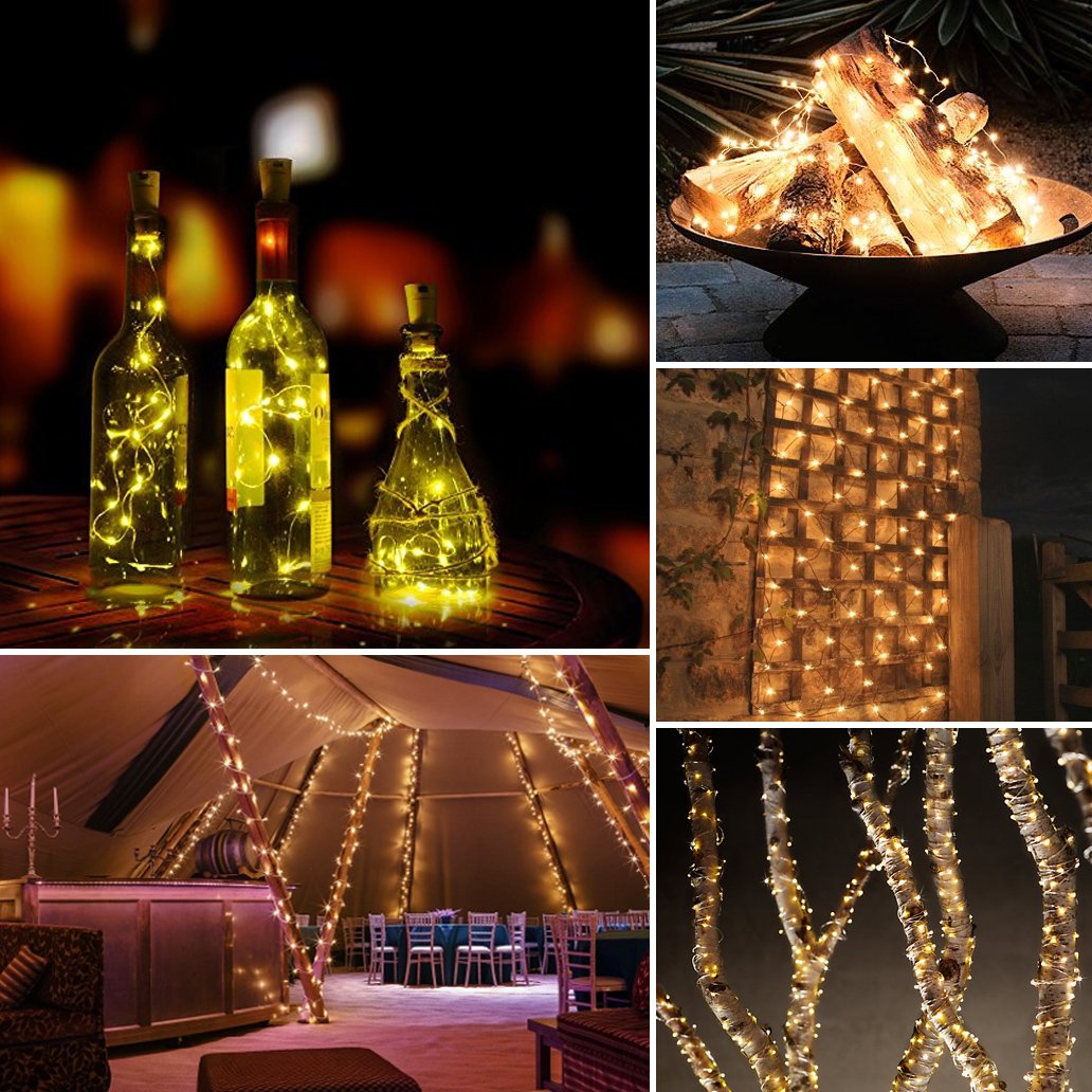 AMIR Solar String Lights, 240 LED, 78.6ft Copper Wire, Waterproof IP65, 8 Modes, Warm White, Fairy Lights for Outdoor, Party, Halloween