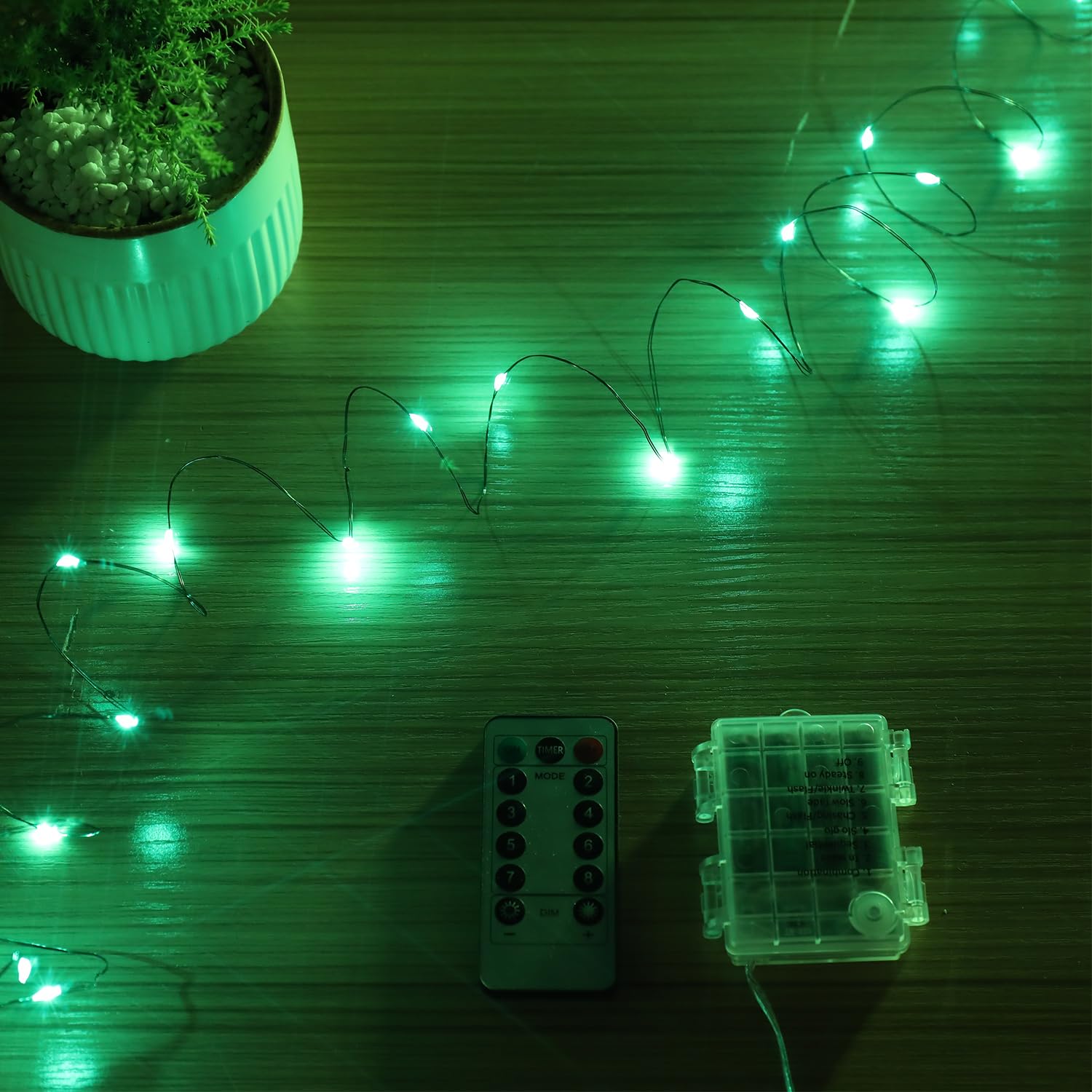 Beingreat 2 Pack St. Patrick'S Day Fairy Lights Battery Operated, Mini Led String Lights With 16.5Ft Black Green Wire For Costum
