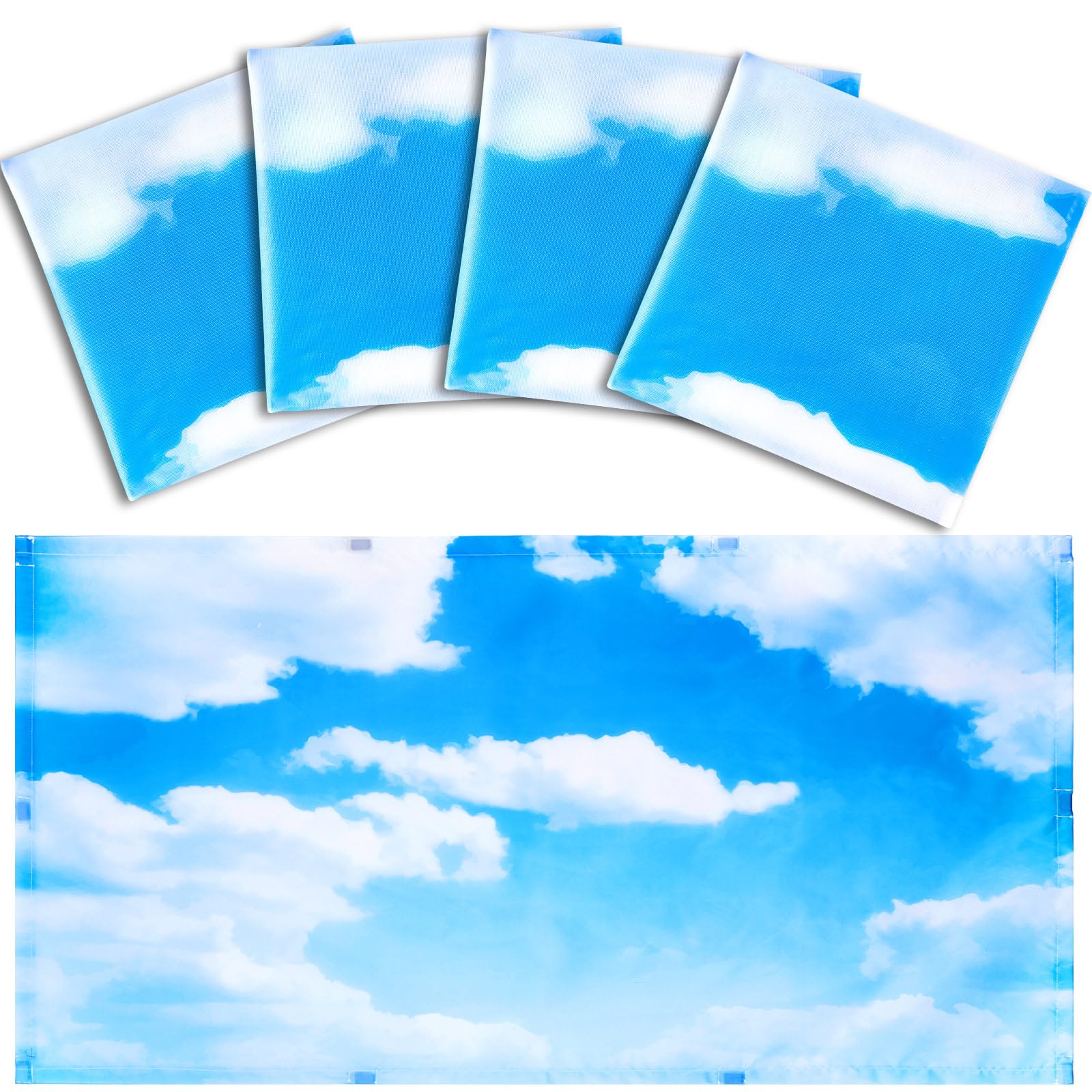 Hortsun Fluorescent Light Covers Magnetic Shade Panel 4 x 2 Feet Cloud Blue Sky Oxford Fabric