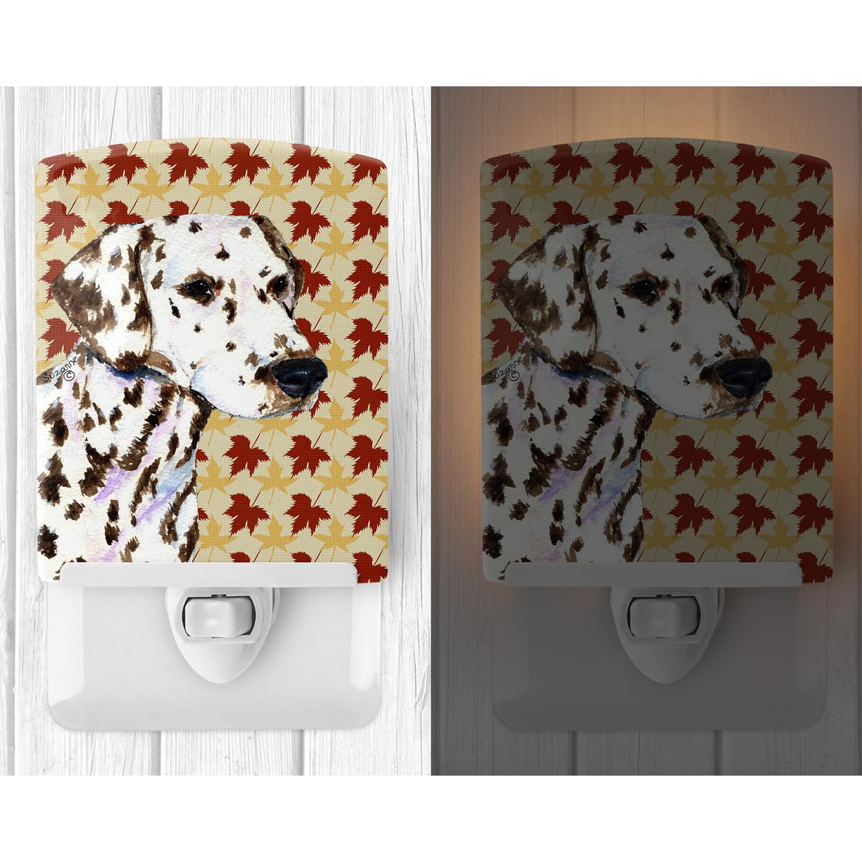 Carolines Treasures Dalmatian Ceramic Night Light, UL-Certified, 6x4x3in, Multicolor, Model SS4387CNL