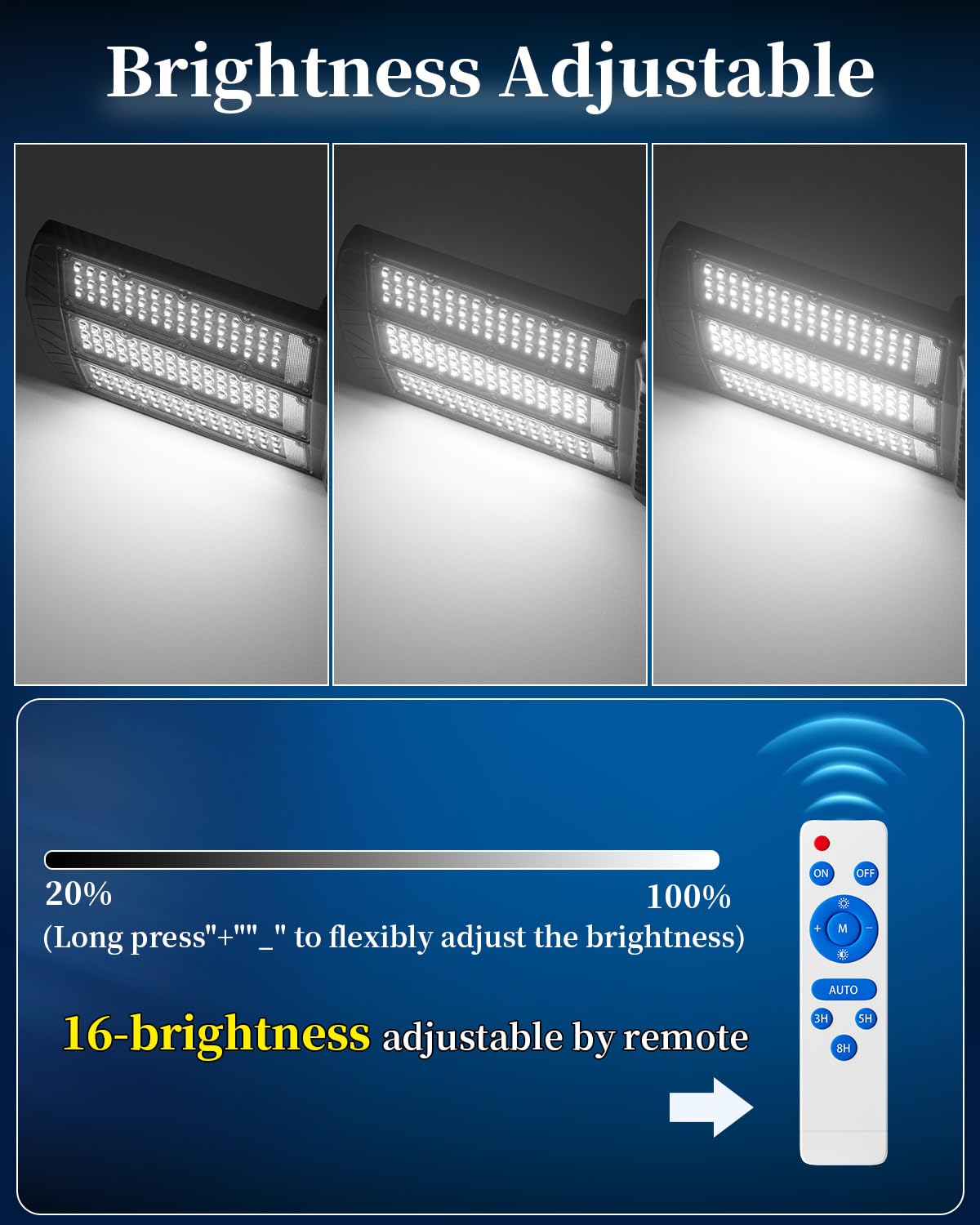 Ofuray Of-11000W Solar Street Lights - 800000LM LED Flood Lights, Black, Dusk to Dawn, Remote Control for Outdoor Use