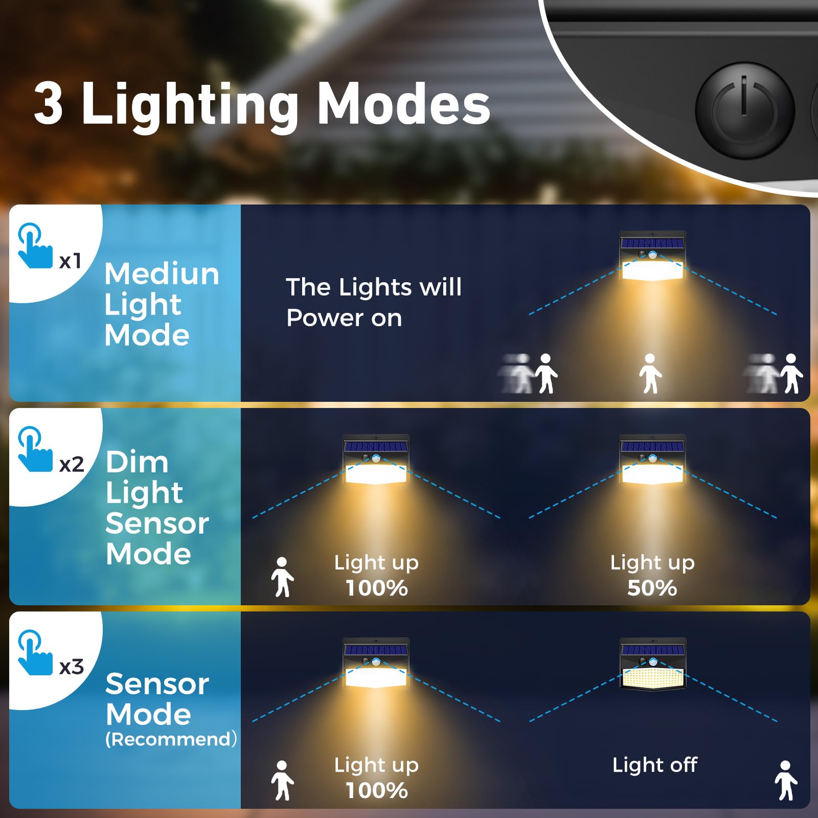 Solar Motion Sensor Lights Outdoor [ 12 Packs/138 Led ] Solar Fence Lights With 3 Lighting Modes, Solar Powered Security Lights Waterproof For Outside Yard Garden Backyard Deck Step Garage,Warm White