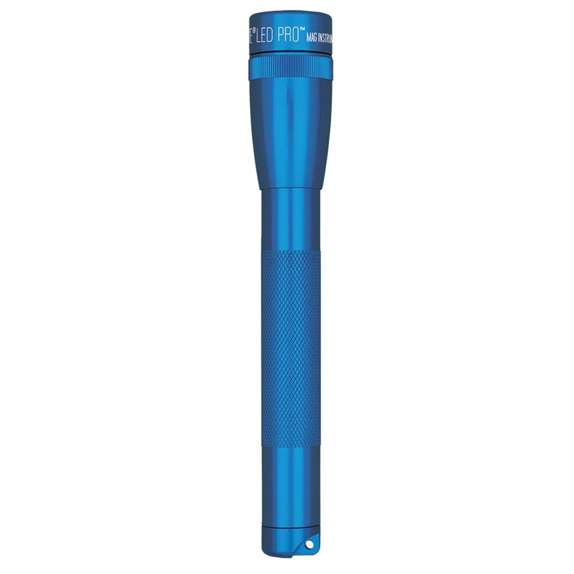 Maglite Mini Pro LED 2-Cell AA Flashlight, High Lumen, Water-Resistant, Adjustable Focus - Blue
