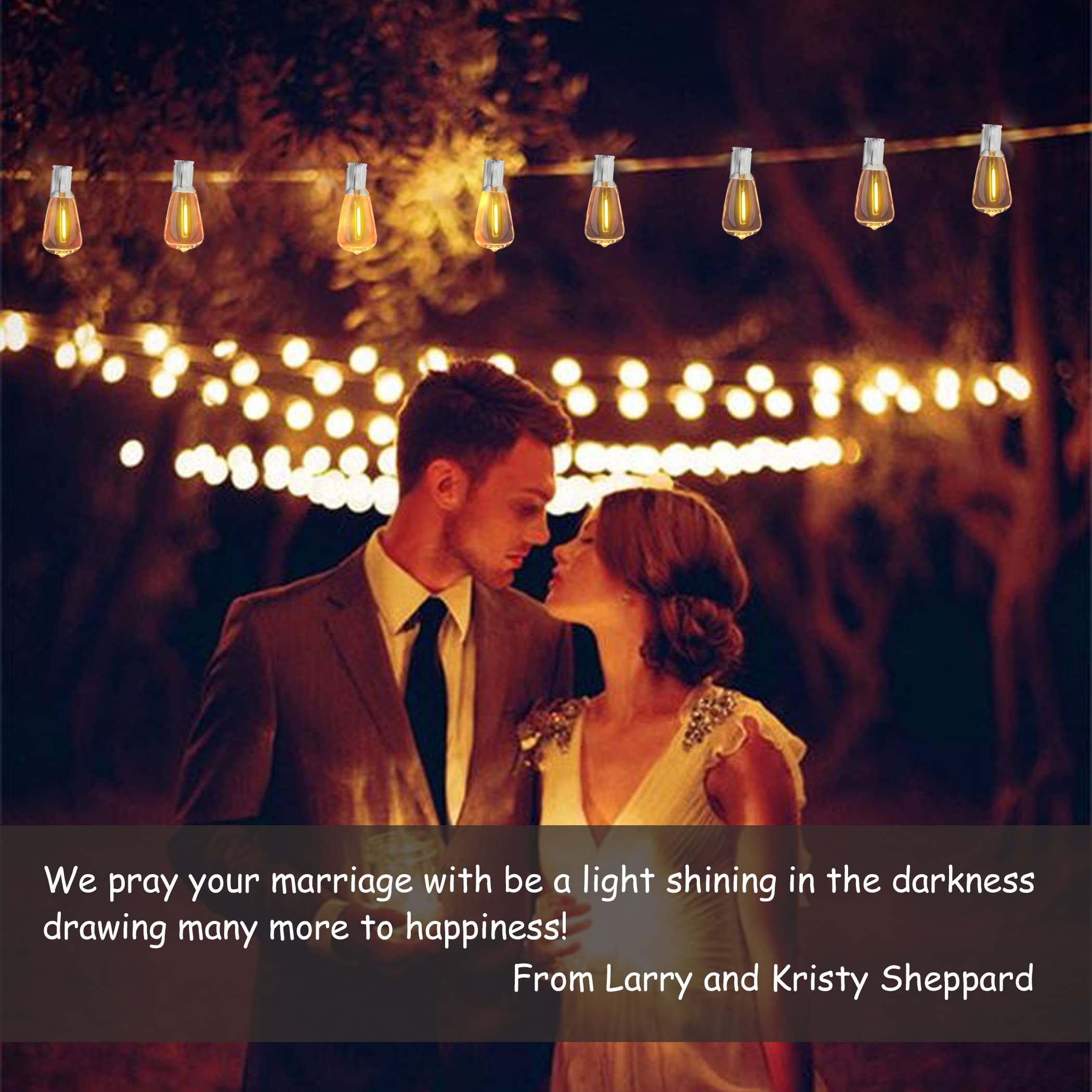 Damaing 50Ft Outdoor String Lights, Waterproof Led Patio Lights With 27 Shatterproof Vintage Bulbs, White Cable, Model Us050025