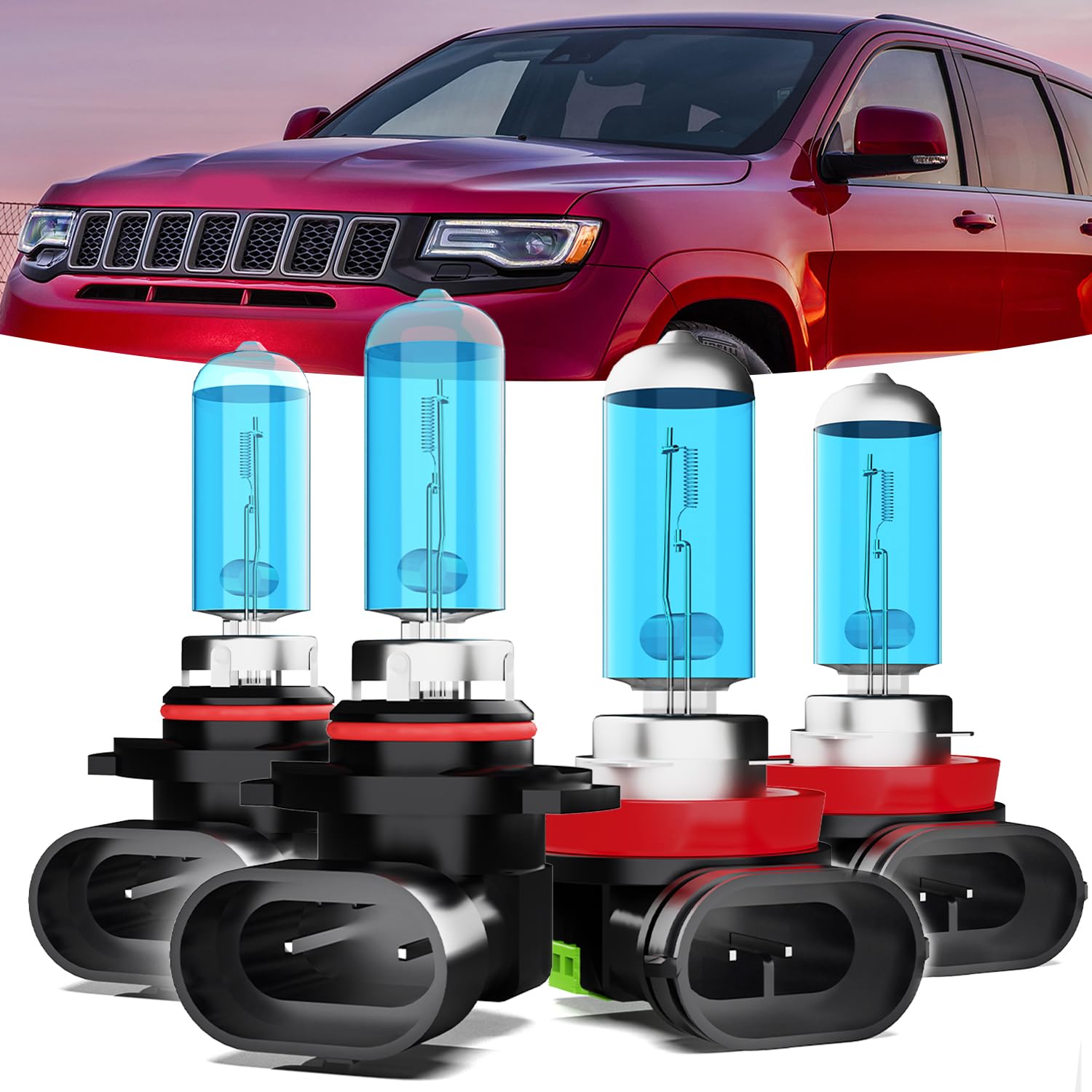 TTDBDAN Headlights Compatible with 2011-2016 Jeep Grand Cherokee Halogen Headlight Bulbs,9005/HB3/H10 High Beam & H8/H9/H11 Low