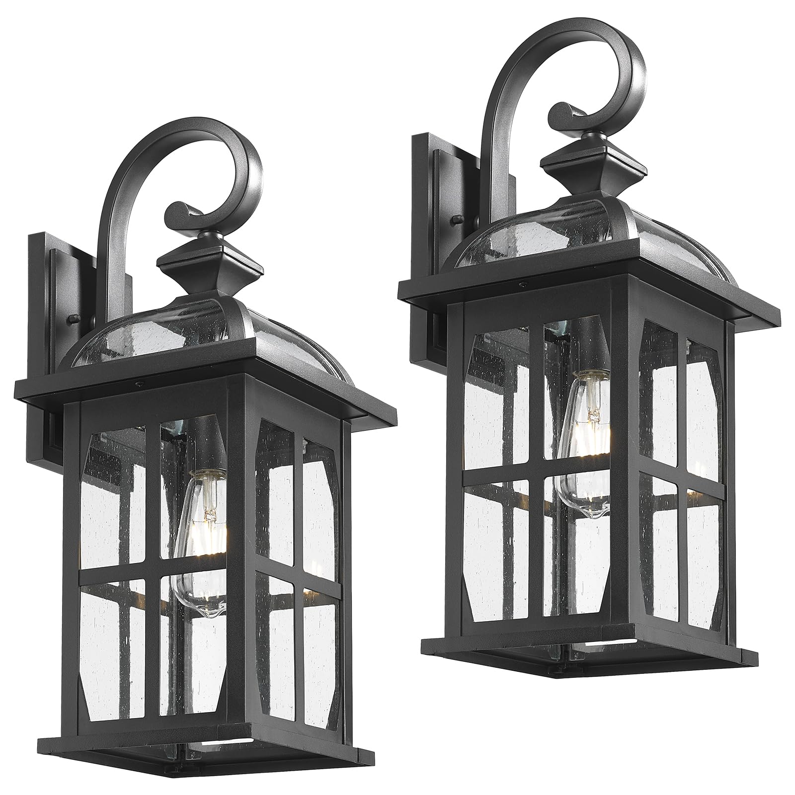 Darkaway 2Pcs Large Outdoor Wall Light  22Inch Exterior Light Fixture With Seeded Glass  Aluminum Outside Lights Sconces Exterior Lighting For House Porch Patio Doorway