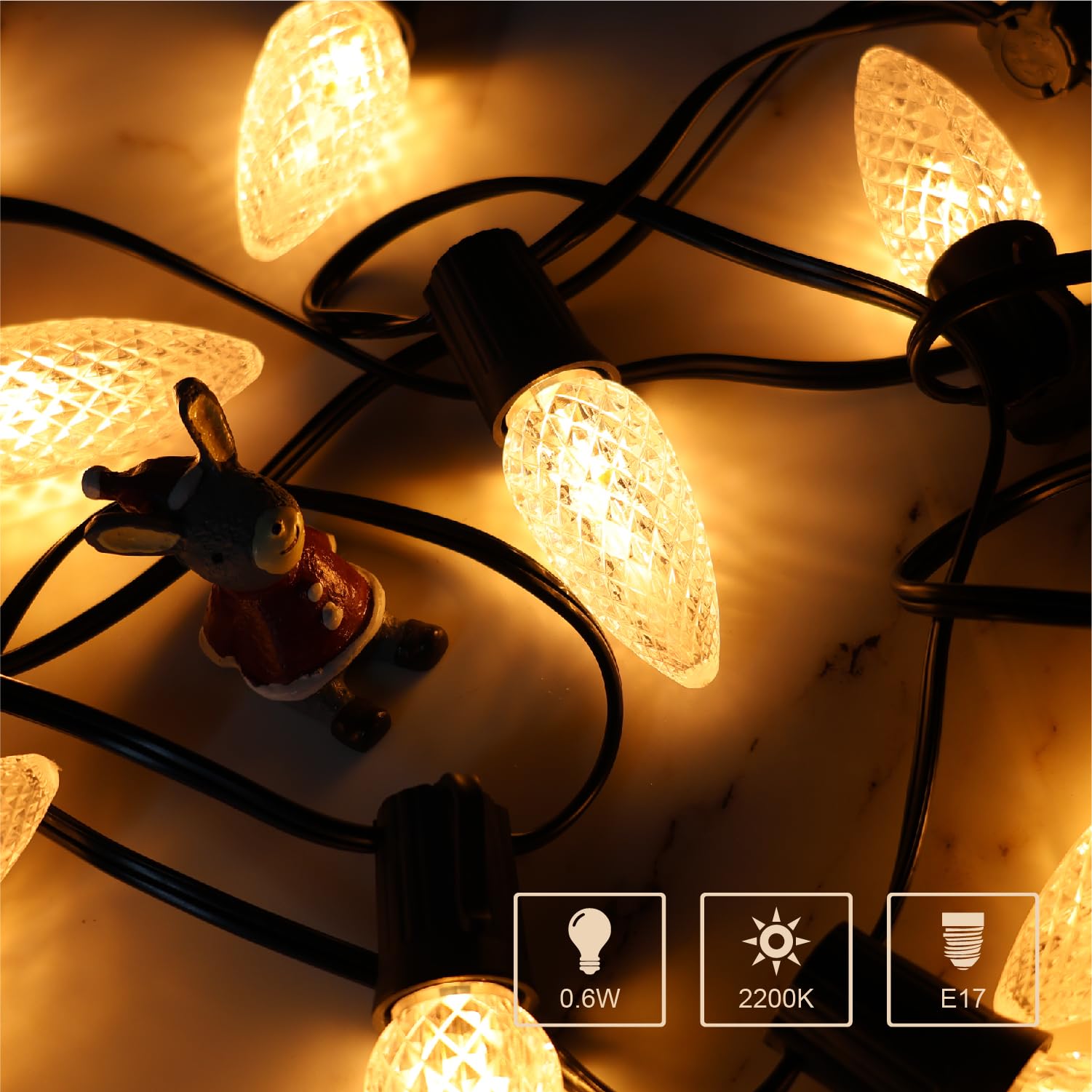 100 Pack C9 Led Christmas Lights Bulb, C9 Replacement Led Christmas Lights Outdoor Bulb, C9 Shatterproof Led Bulb For Christmas