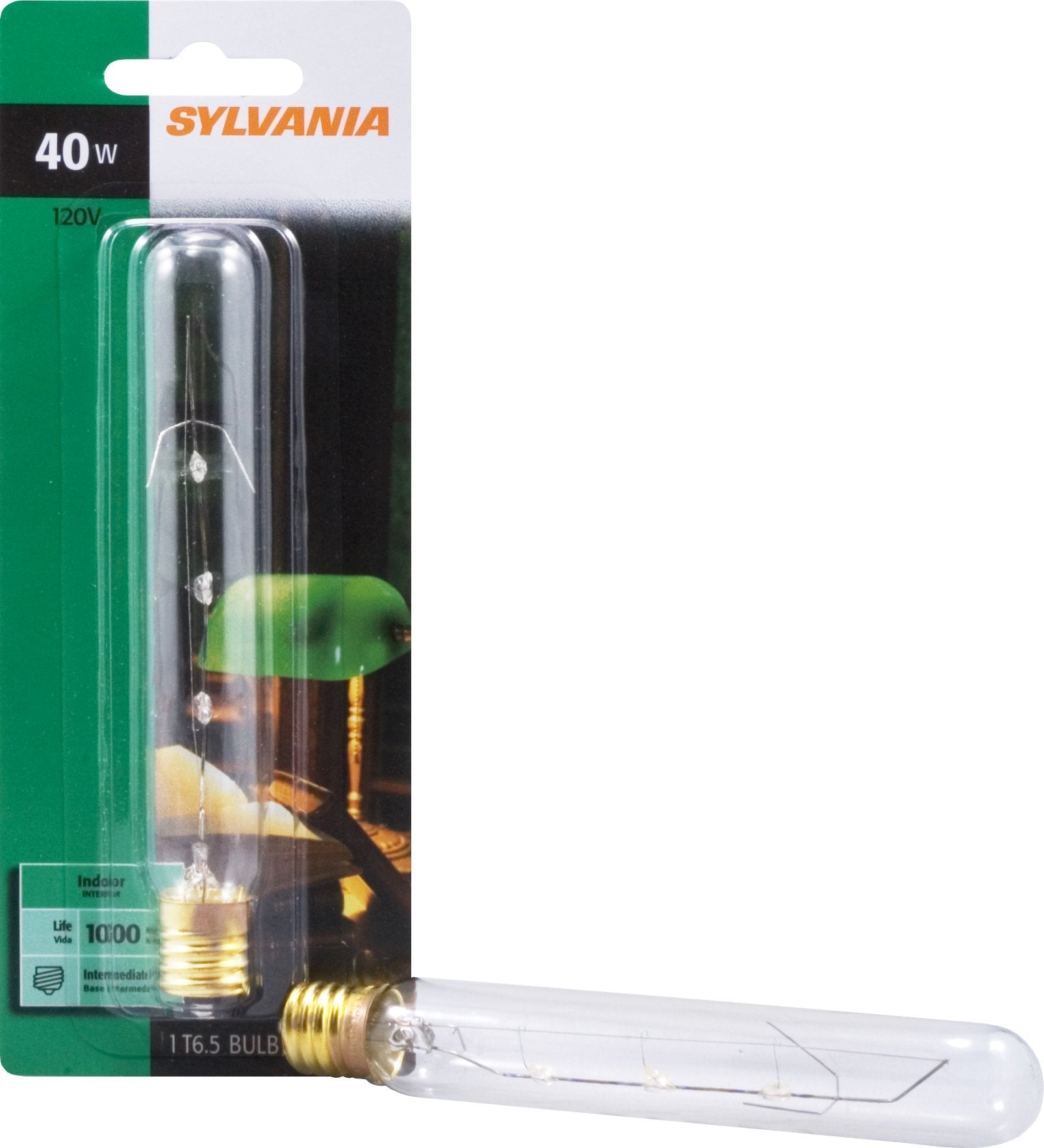 Sylvania 18152 40-Watt Clear Tubular Intermediate Base Incandescent T6.5 Bulb 1 Count (Pack of 2)