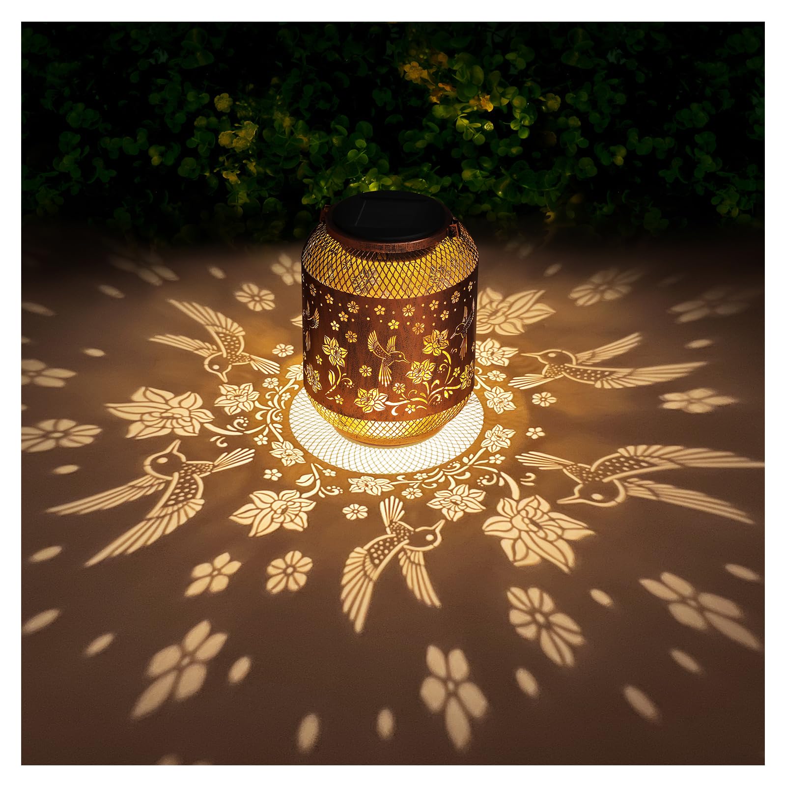 Aitenisen 2 Pack Bronze Hummingbird Solar Lanterns - Waterproof Garden Decor For Outdoor Spaces