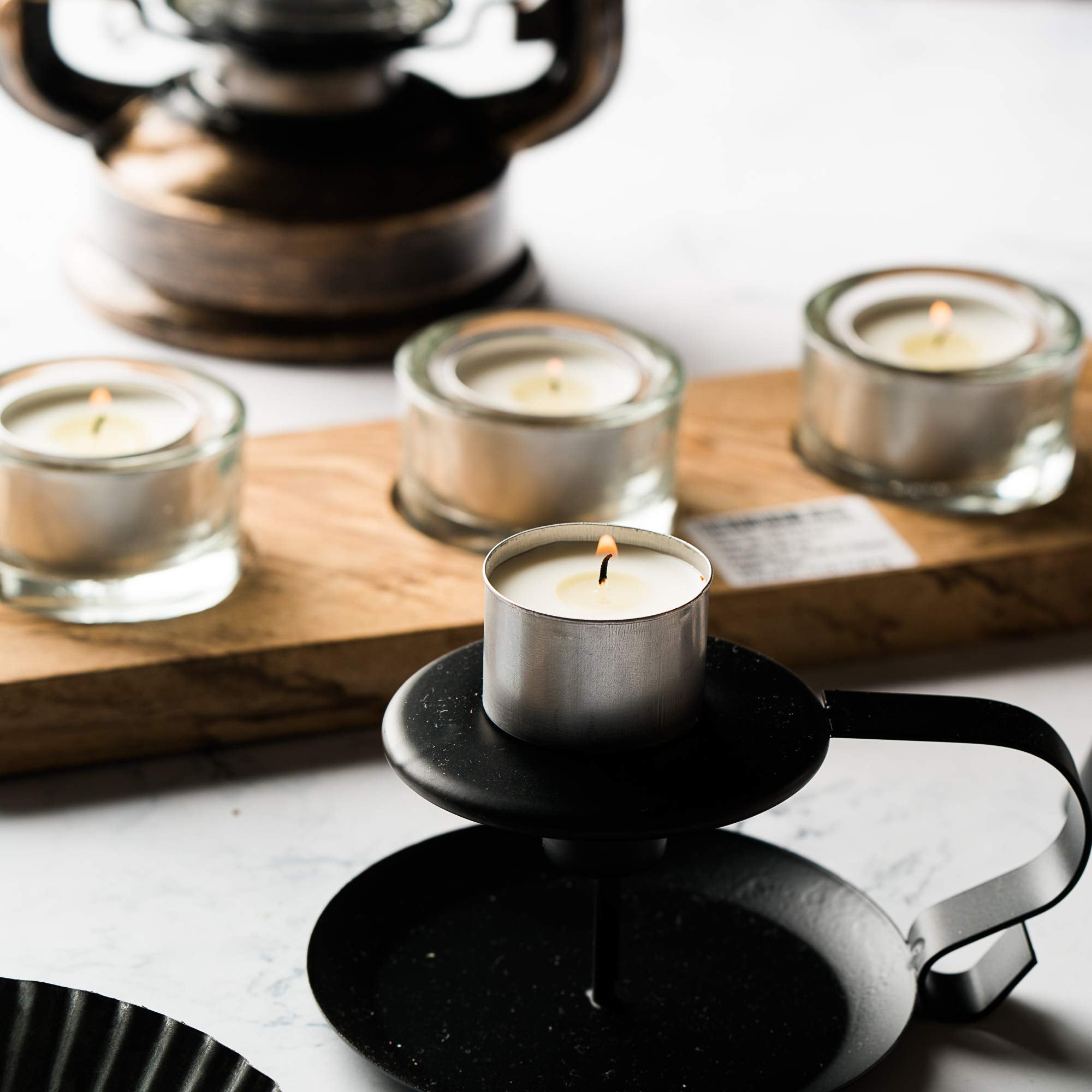 Home Lights Unscented Tealight Candles - 200 Pack, 6-7 Hour Burn Time, Smokeless Mini Votive Wax Candles for Home Decor