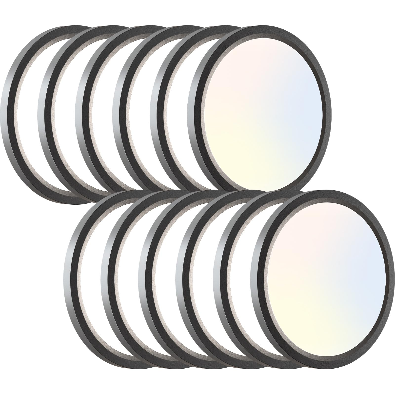 Hepside 12Pack Led Flush Mount Ceiling Light, 3Cct Selectable 3000K-4000K-6500K & 100W Equivalent Modern Kitchen Recessed Ceilin