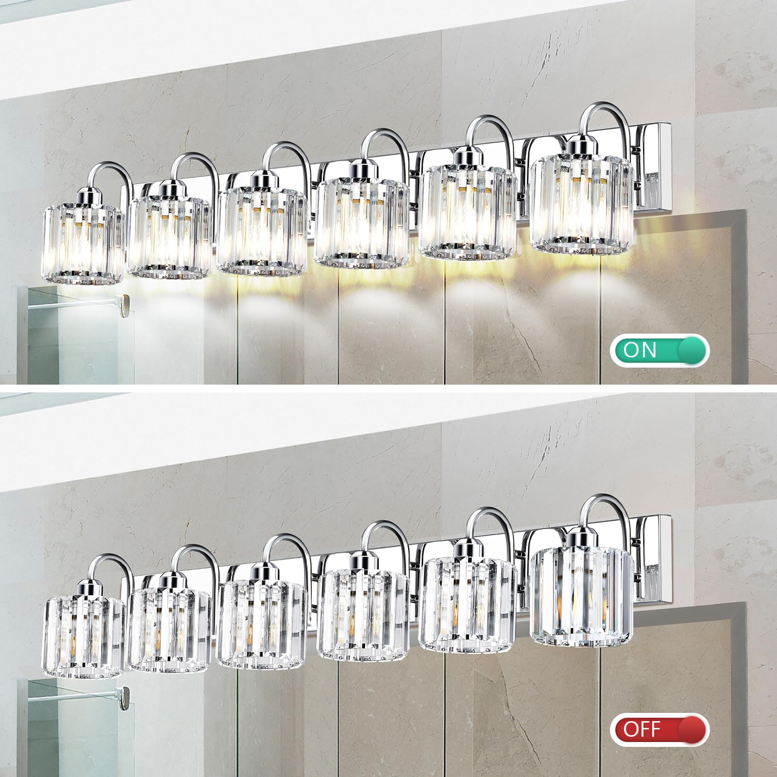 Valytime Bathroom Vanity Light,Bathroom Light Fixtures,Vanity Lights For Bathroom,Bathroom Light Fixtures Over Mirror,6 Light Ba