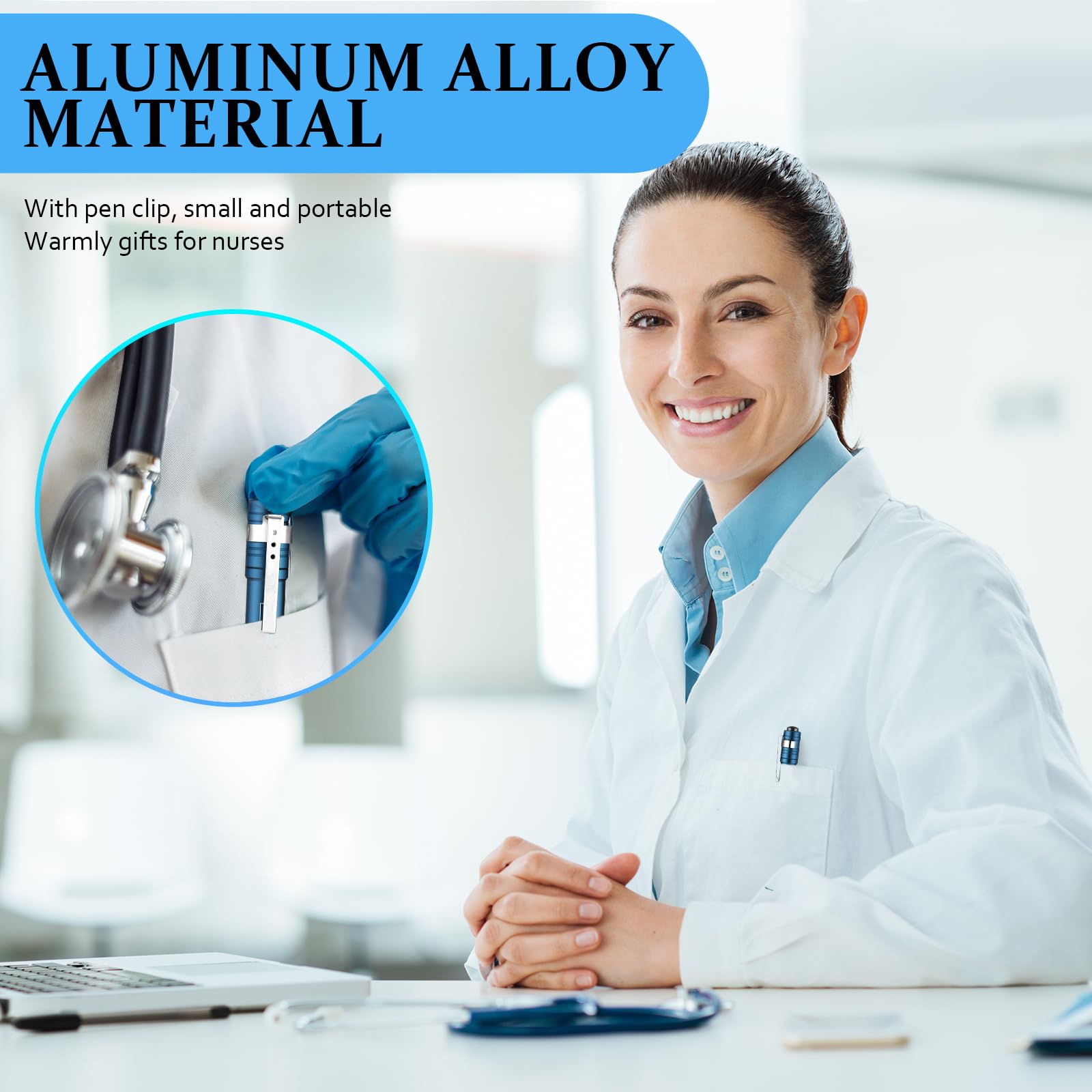 Rossesay 15 Pack Mini Pen Flashlights Bulk LED Pen Lights Aluminum Pocket Flashlights with Clips Small Handheld Torches Gifts fo