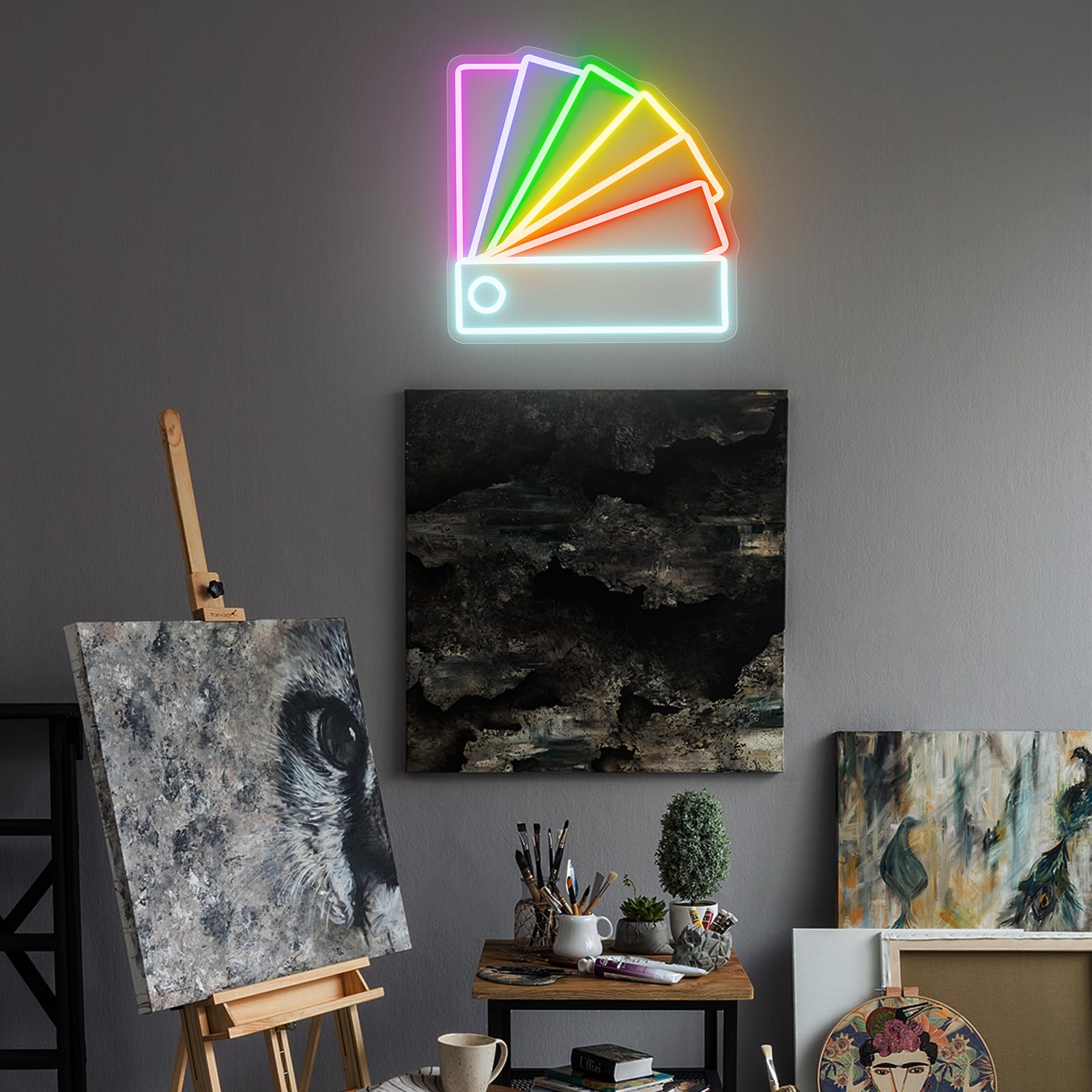 Saly Ror Paint Studio Palette Neon Sign Led Light for Wall Decor, Neon Lights for Business Sign Gift, Neon Led Light for Store S
