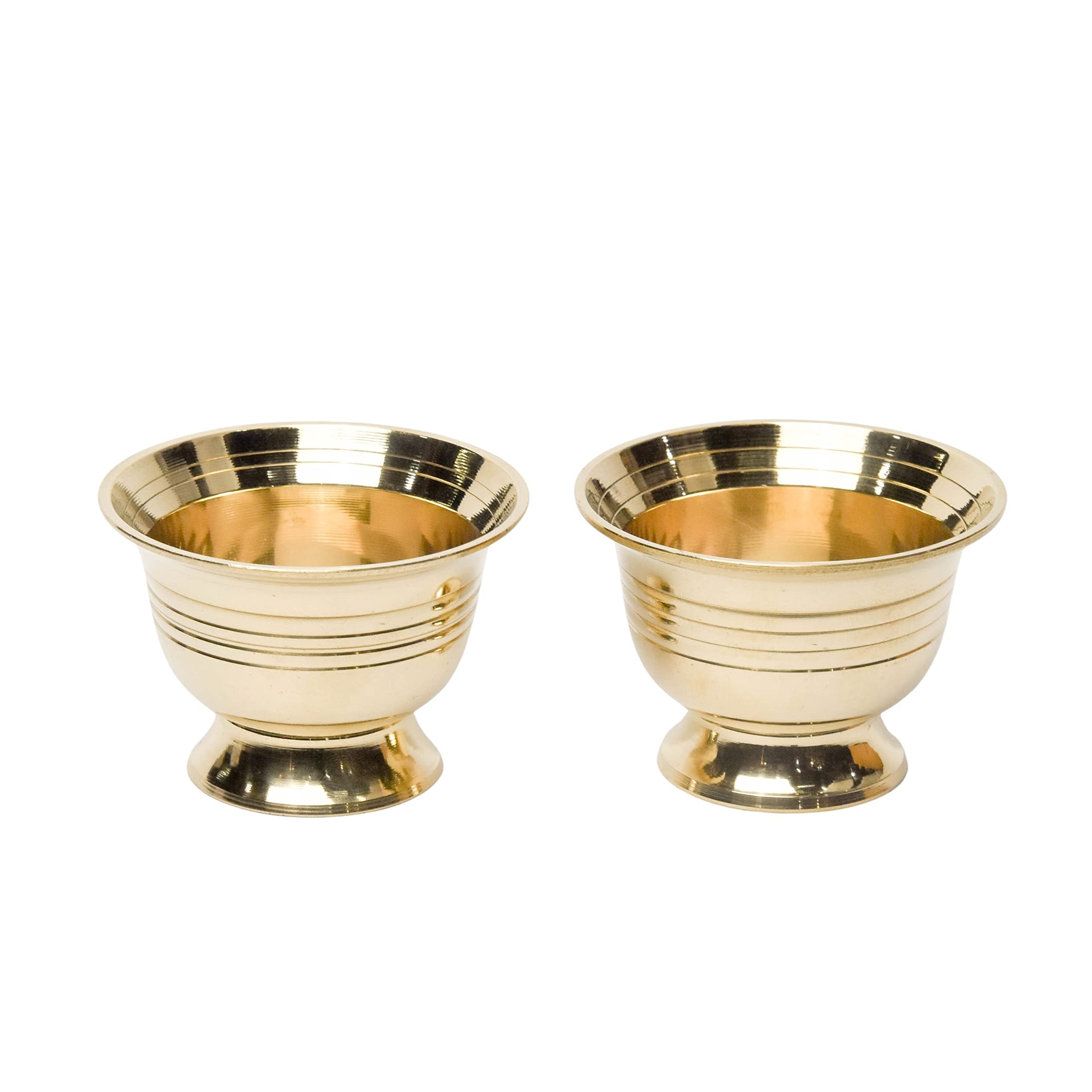 Bhimonee Decor Pure Brass Padam Pyalla, Deep, Deepak, Diya for Pooja Purposes, 1.8 Inches, 130gm