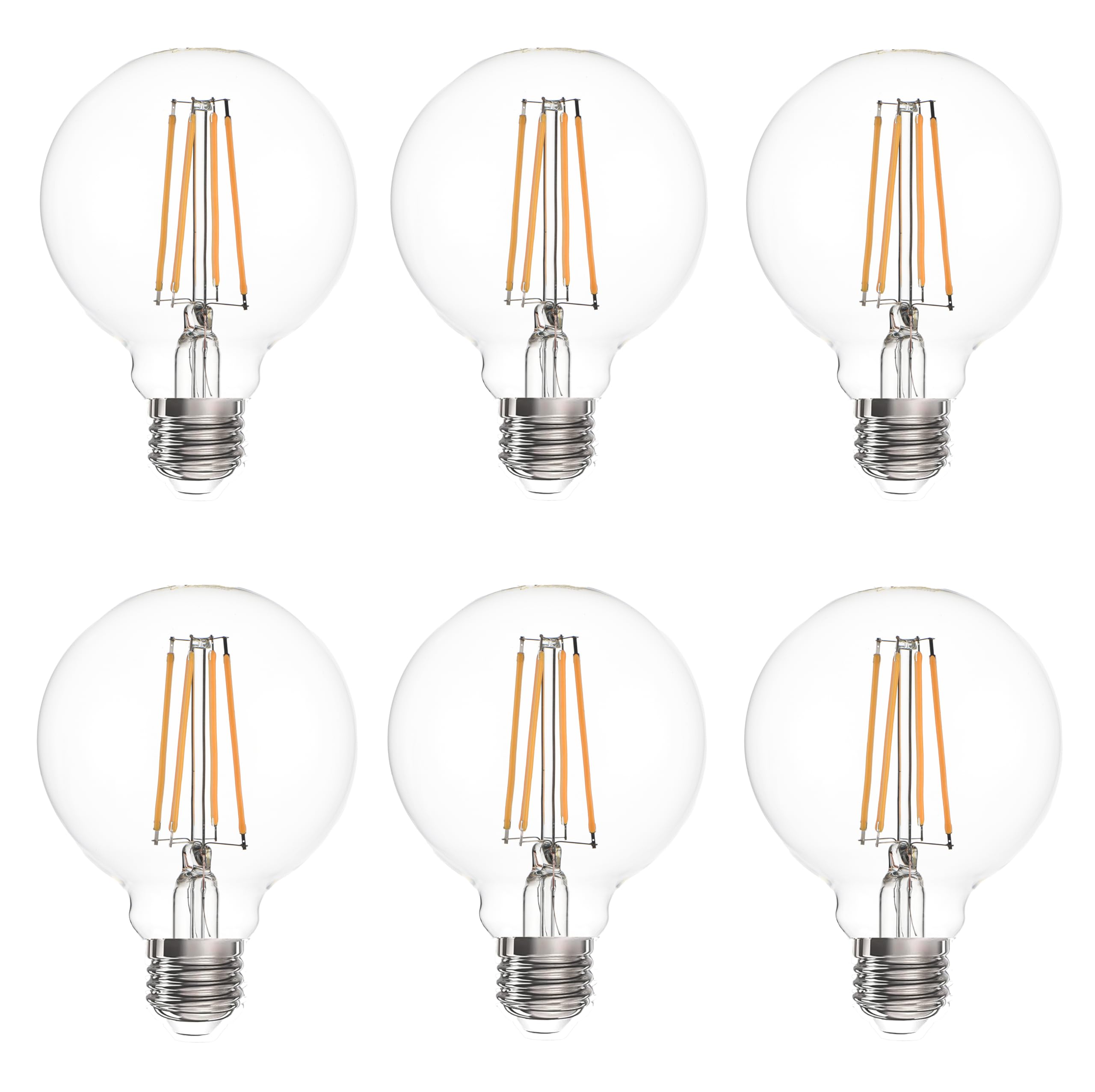 SDLUXBULB G25 globe Edison light bulbs 8W 1000LM(100W incandescent Equivalent) E26 dimmable Vintage Round LED Vanity Light Bulb 
