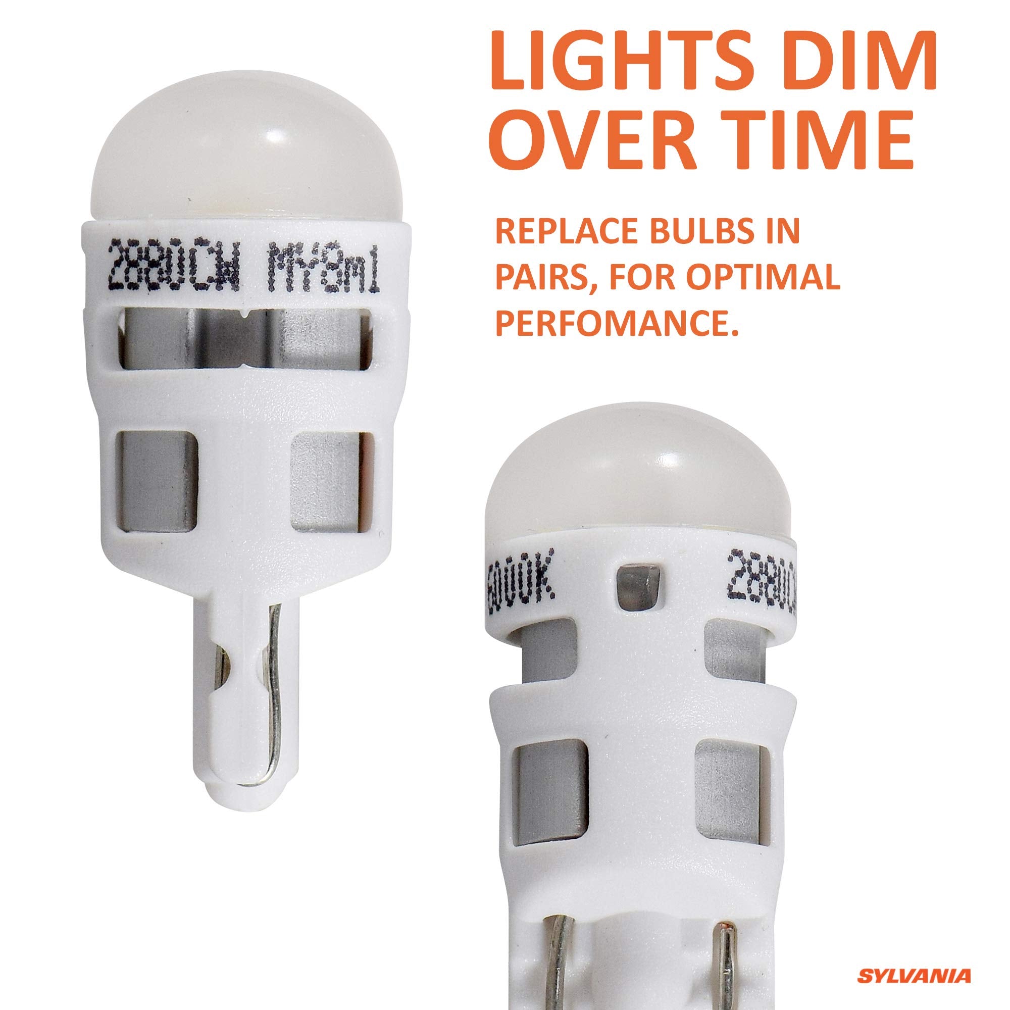 Sylvania Zevo 168 T10 W5W White Led Bulb, (Contains 2 Bulbs)