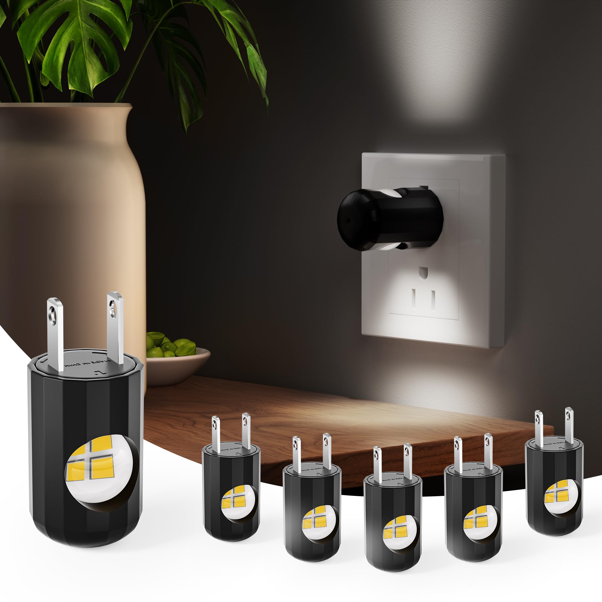TSEXES Plug-in LED Night Lights,Automatic Night Lights Plug into Wall,Dusk to Dawn Sensor 4000K,Bathroom, Hallway, Bedroom,Kitch
