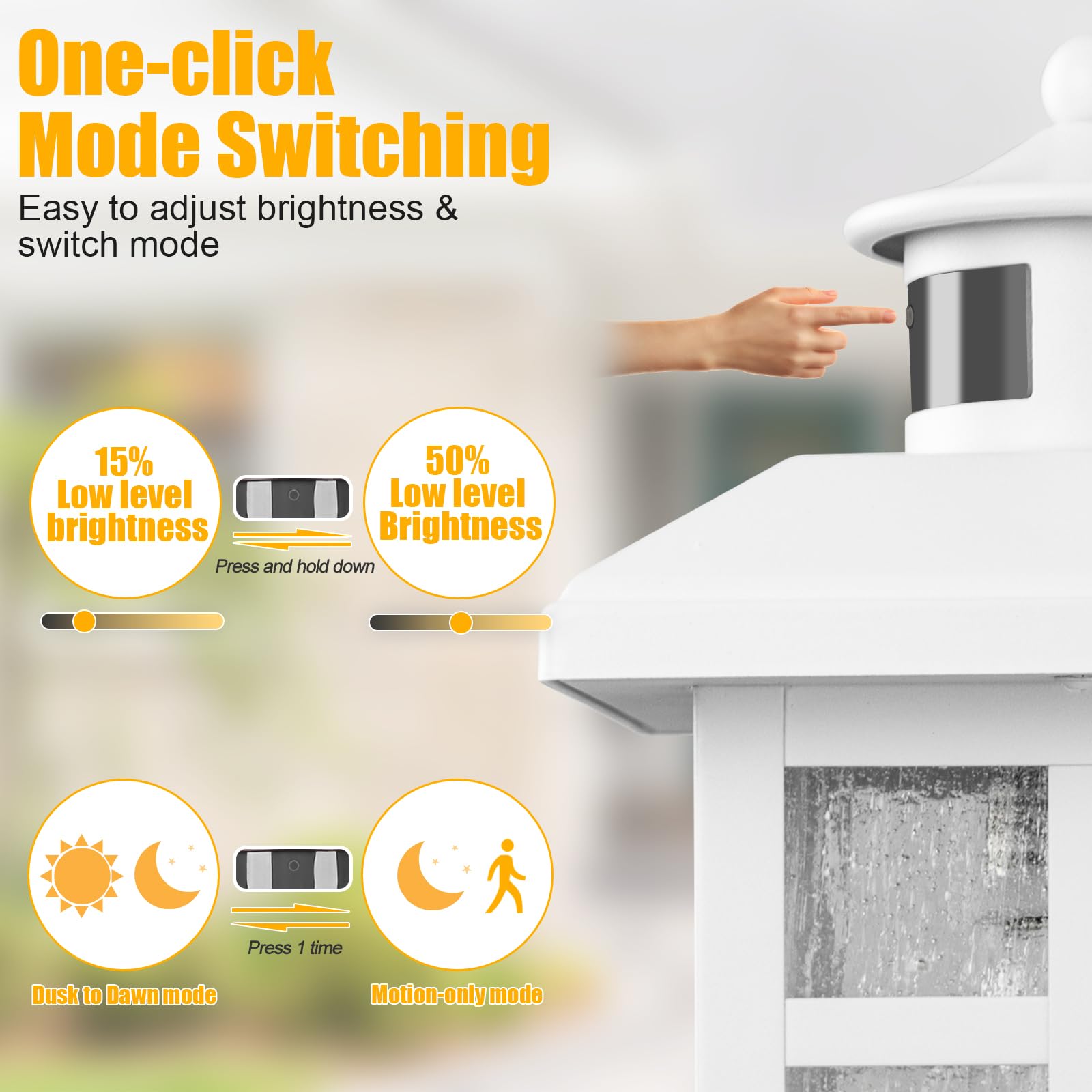Newest 2 Packs Motion Sensor Outdoor Lights, Outside Light Fixtures For House White, Porch Lights Outdoor 2- Pack With E26 Socke