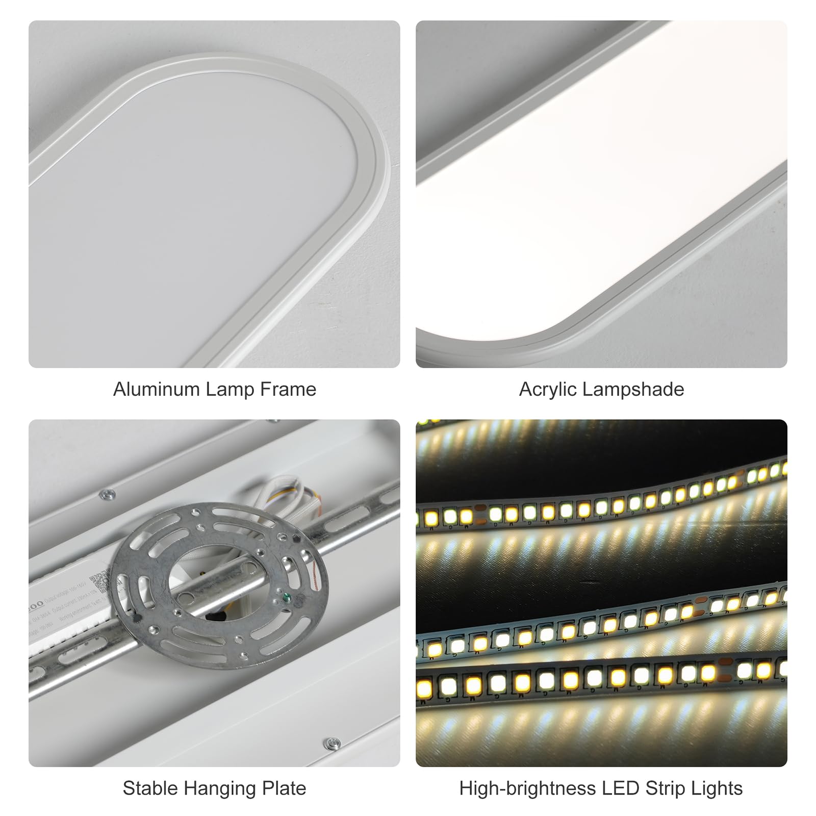 Ganeed 4.59Ft 60W Dimmable Modern Led Linear Kitchen Ceiling Lamp  High Brightness Flush Mount Low Profile Long Ceiling Light Fixture For Shop Lighting Home Closet Laundry  White